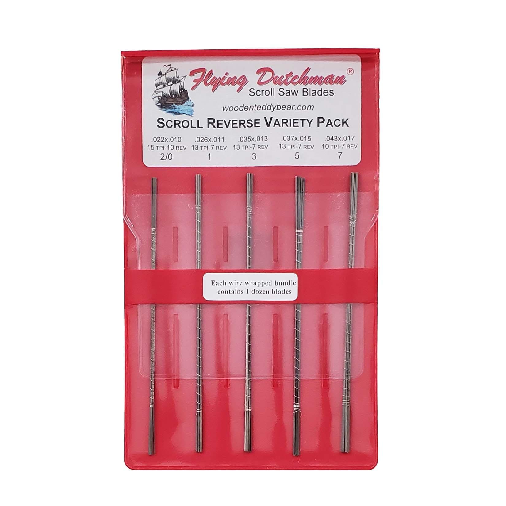 Flying Dutchman Scroll Reverse Five Dozen Pinless Scroll Saw Blade Variety Pack