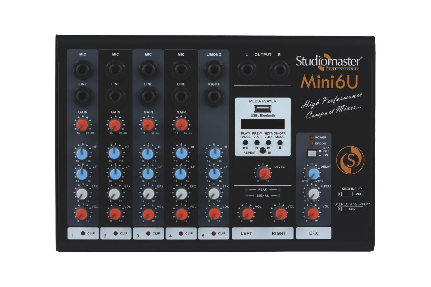 Mini 6U mixer (bluetooth and USB)