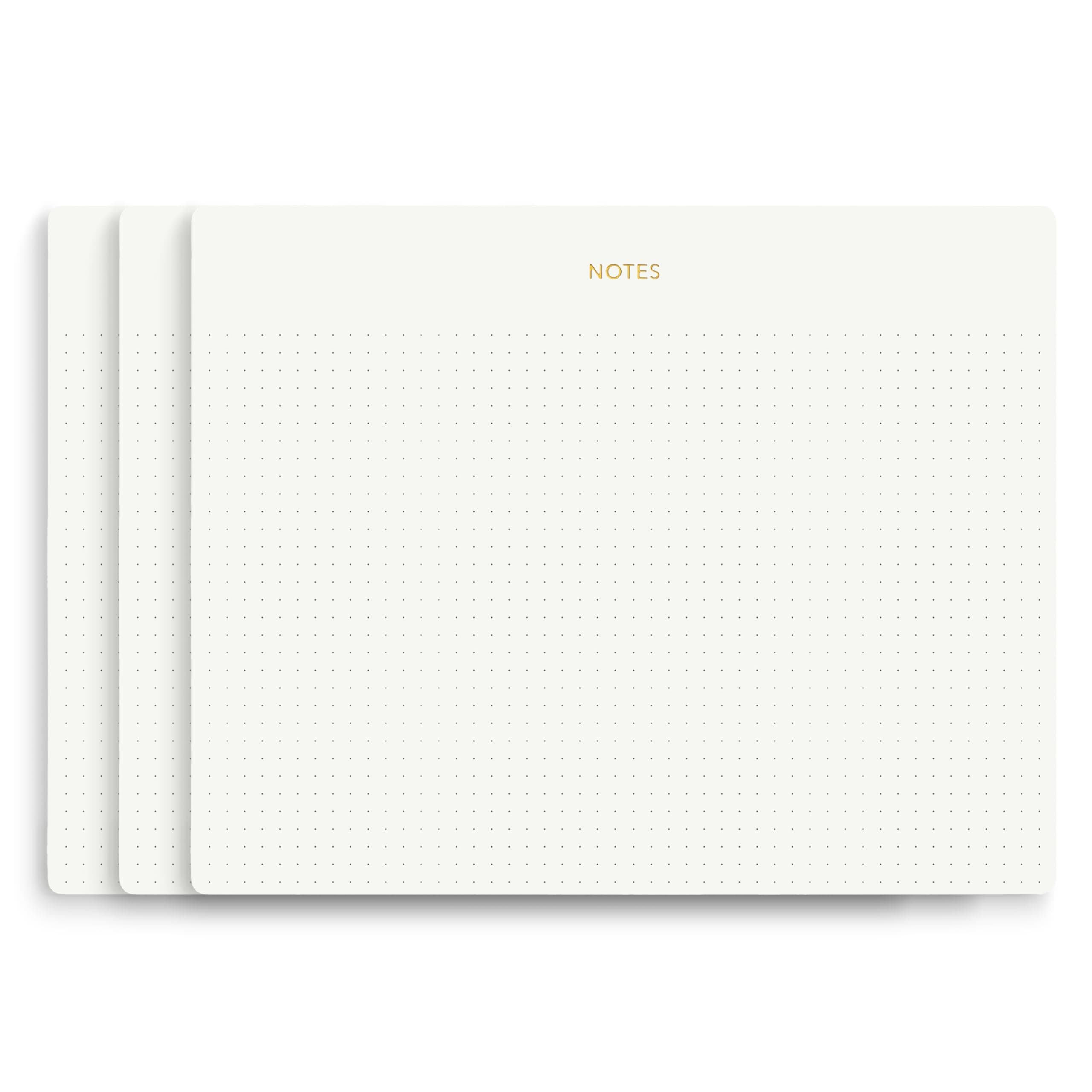 Mouse Pad Notepad for Professionals, 3 Pack, 9.8" x 7.9", 150 Sheets (50 Each), Minimalist, Gold Foiled, Dotted Layout, Executive's Desk Note Pad, To Do List Notepad, Eco-friendly, FSC™ Certified Planner Pad