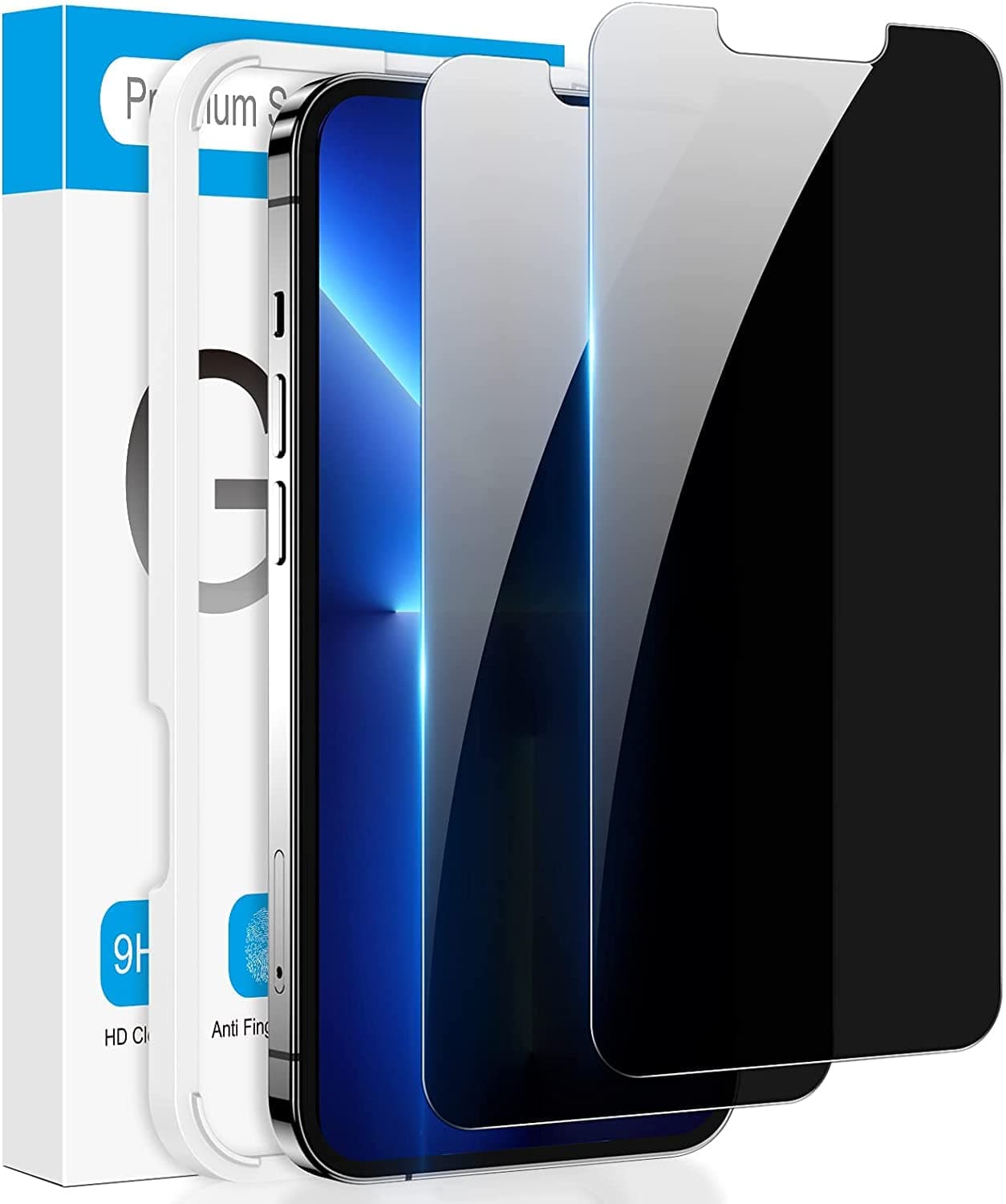 Fotbor for iPhone 16e/14/13/ 13 Pro Privacy Screen Protector, 2 Pack Privacy Screen, Anti Spy Tempered Glass Film with Easy to Install Kit, Accessories 6.1 Inch