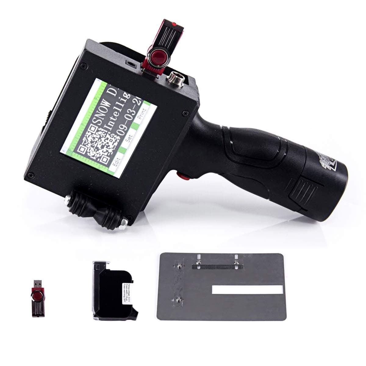 Smart Date Printer, Custom Self-Inking Date Stamp, Handheld Intelligent High Definition Inkjet Code Printer Gun, Ink Coding Machine for Manufacture Date and Expiry Date, Text、Label, Trademark