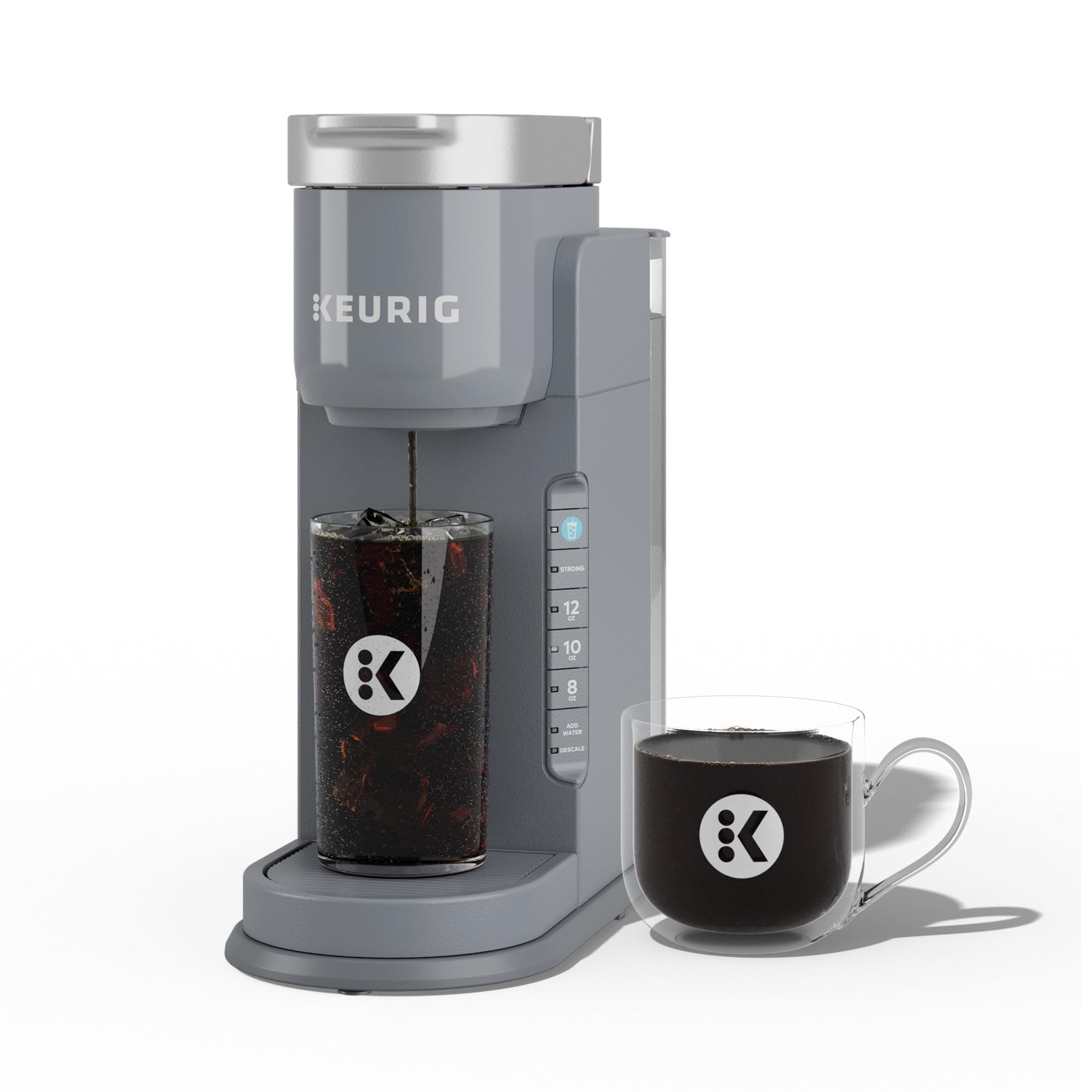K-Iced Coffee Maker, Single Serve K-Cup Pod Iced Coffee Maker, With Hot and Cold Coffee Capabilities, Brews Any K-Cup Pod, Gray