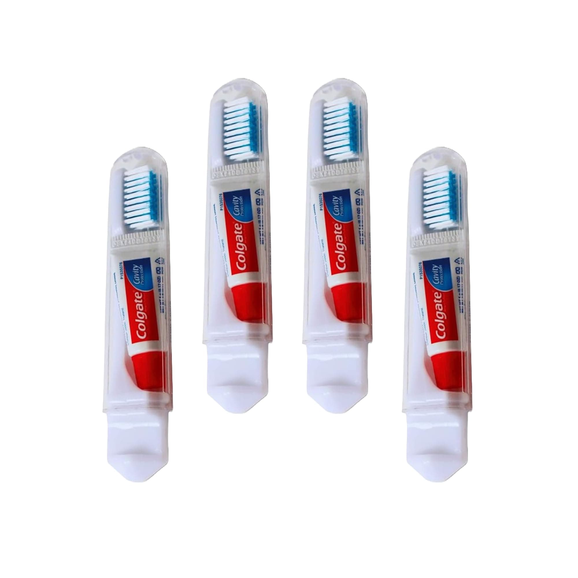 Toothbrush Travel Set Compatible with Colgate Mini Toothpaste x 4 - Portable Toothbrush Set for Families in Mind