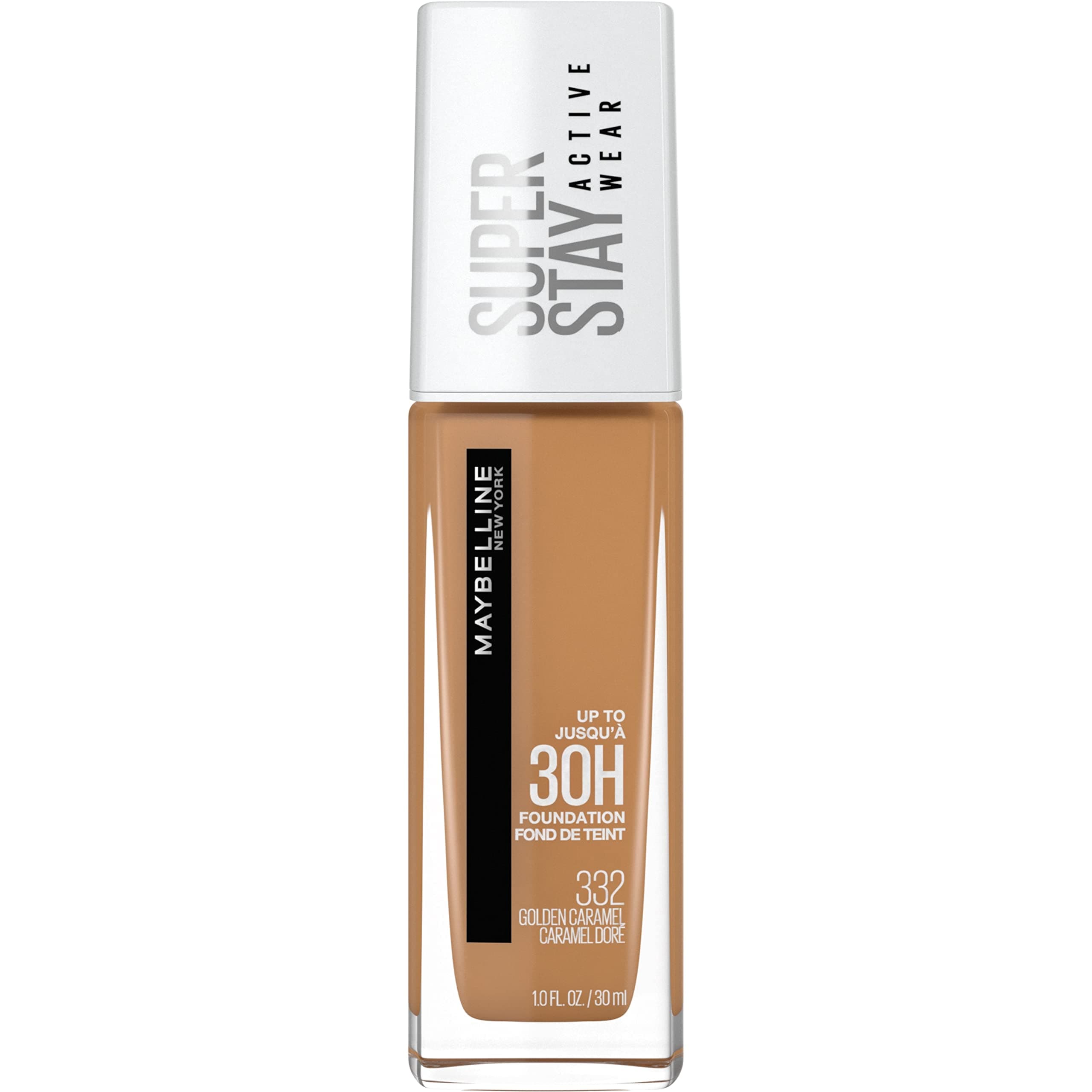 Super Stay Full Coverage Liquid Foundation Active Wear Makeup, Up to 30Hr Wear, Transfer, Sweat & Water Resistant, Matte Finish, Golden Caramel, 1 Count