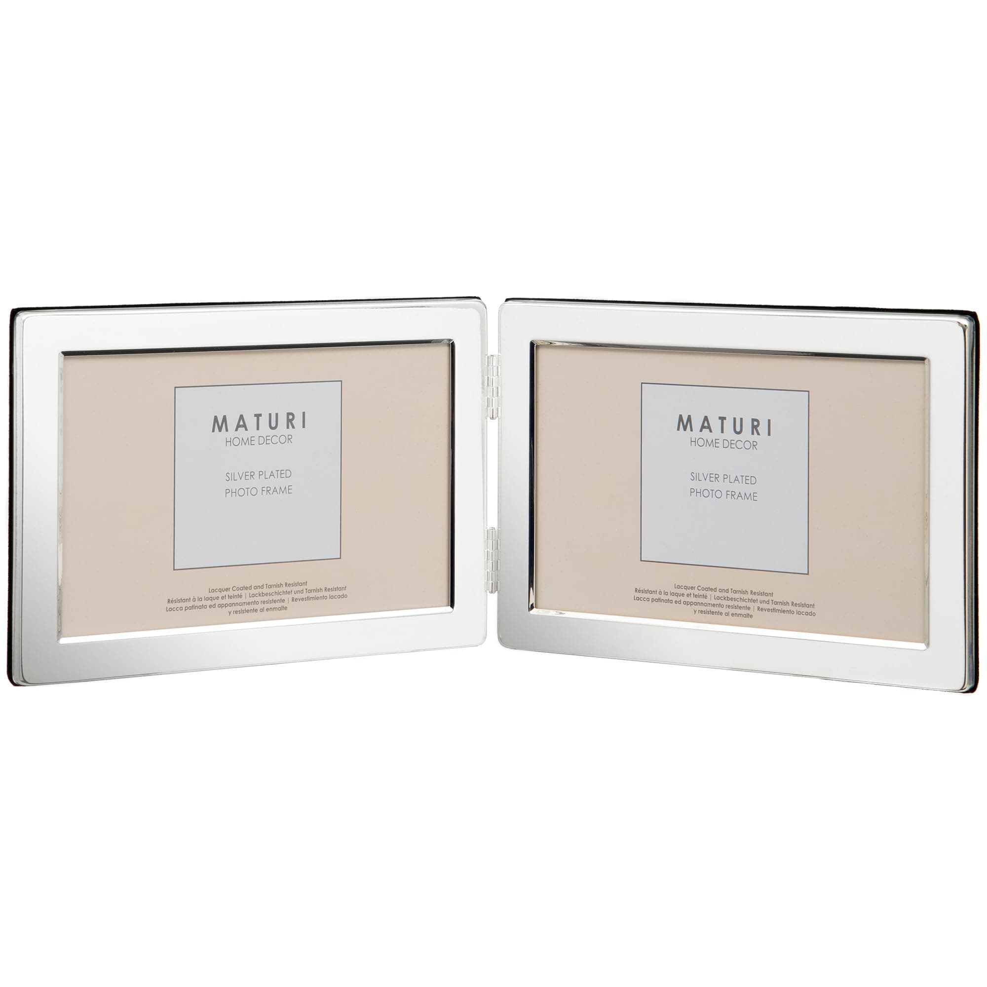 Flat Edge Double Silver Plated Frame - 5" x 7" Landscape