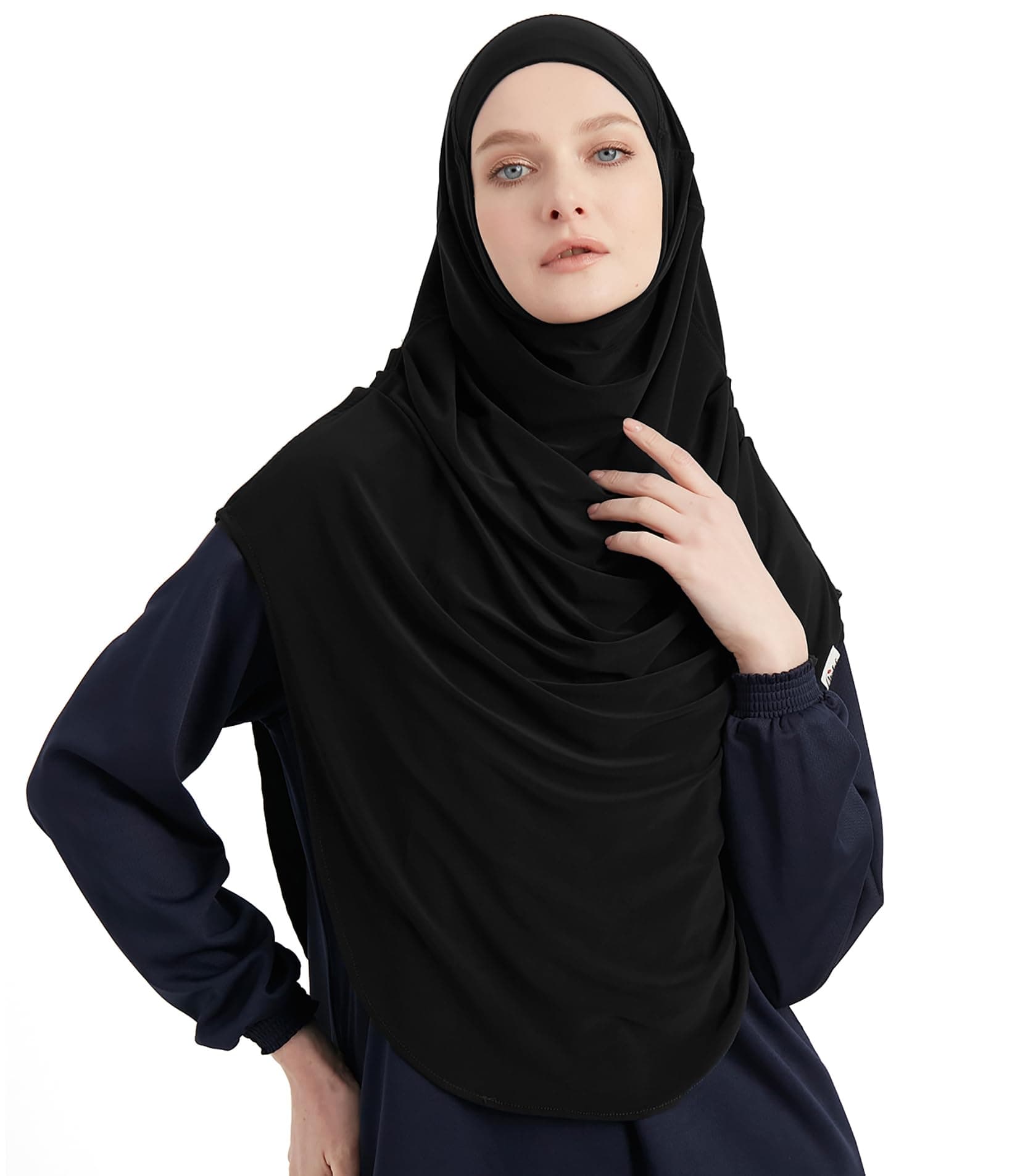 Turkish Islamic Practical Easy Simple Instant Ready Long One Piece Amira Hijab Scarf