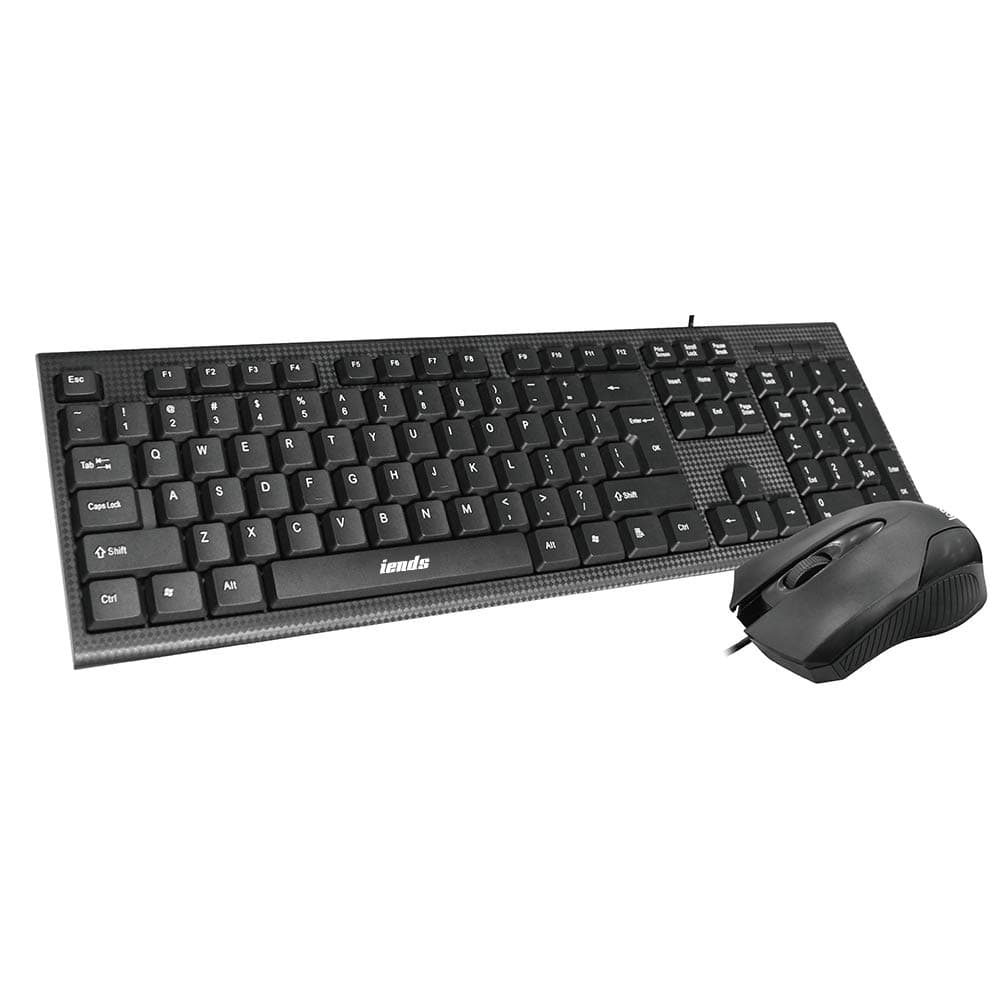Iends Usb Wired Computer Slim Keyboard And Mouse Combo Set, Black