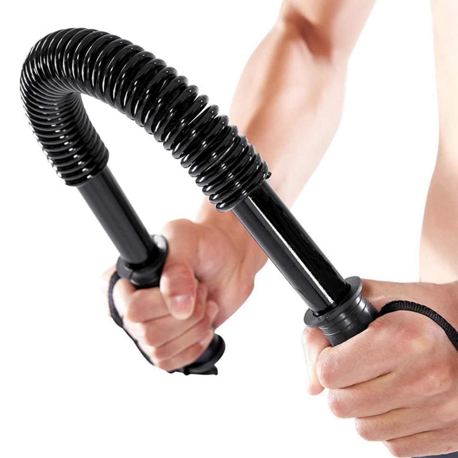 FirstFit Python Power Twister Bar | Upper Body Exercise for Chest, Shoulder, Forearm, Bicep and Arm Strengthening - Size (53 x 3 x 3 cm) Black - 53cm