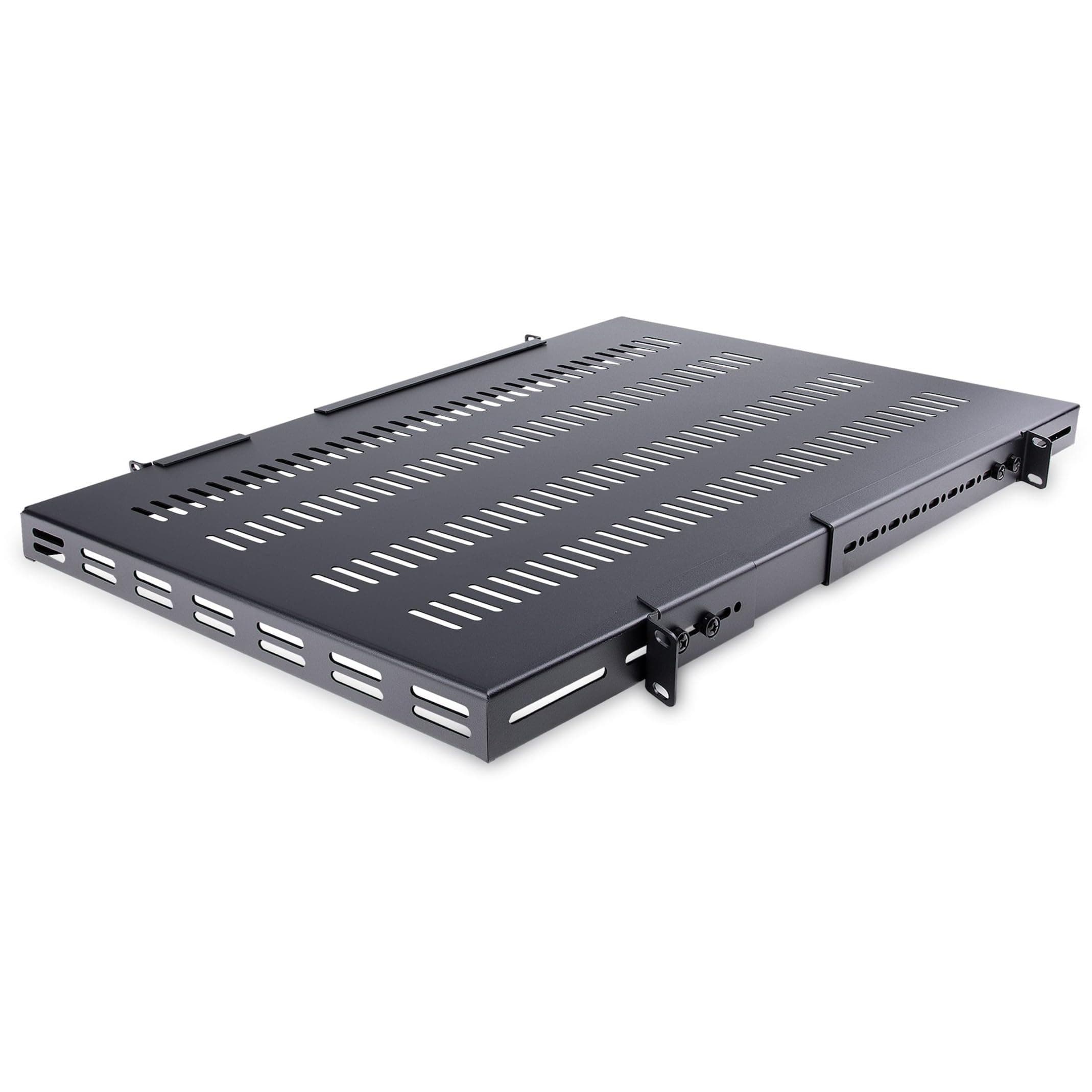 StarTech.com 1U Adjustable Vented Server Rack Mount Shelf - 250lbs - 19.5 to 38in Deep Universal Tray for 19" AV/ Network Equipment Rack (ADJSHELFHDV)