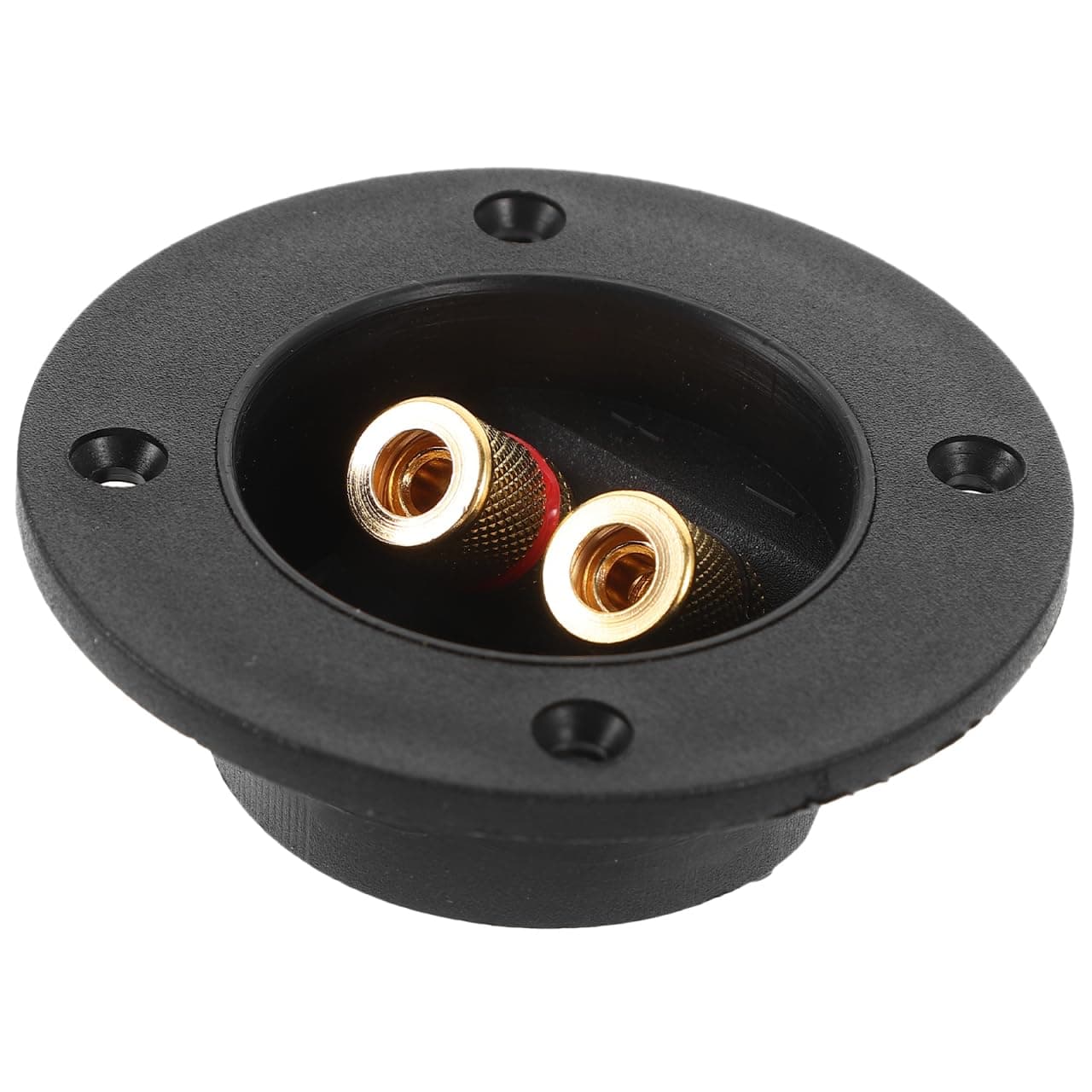 Amosfun DIY 2-Way Speaker Box Terminal Binding Post Round Screw Cup Connector Subwoofer Plug (Black)