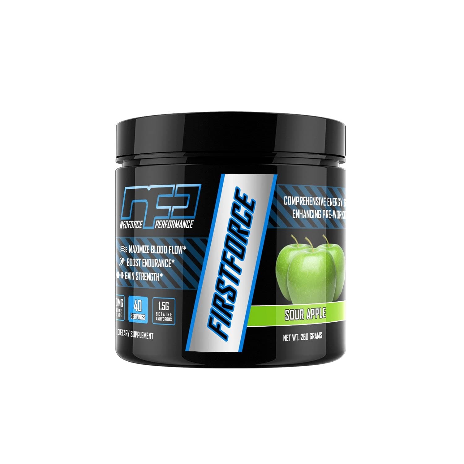 FIRSTFORCE Pre-Workout Formula - Sour Apple, 40 Servings