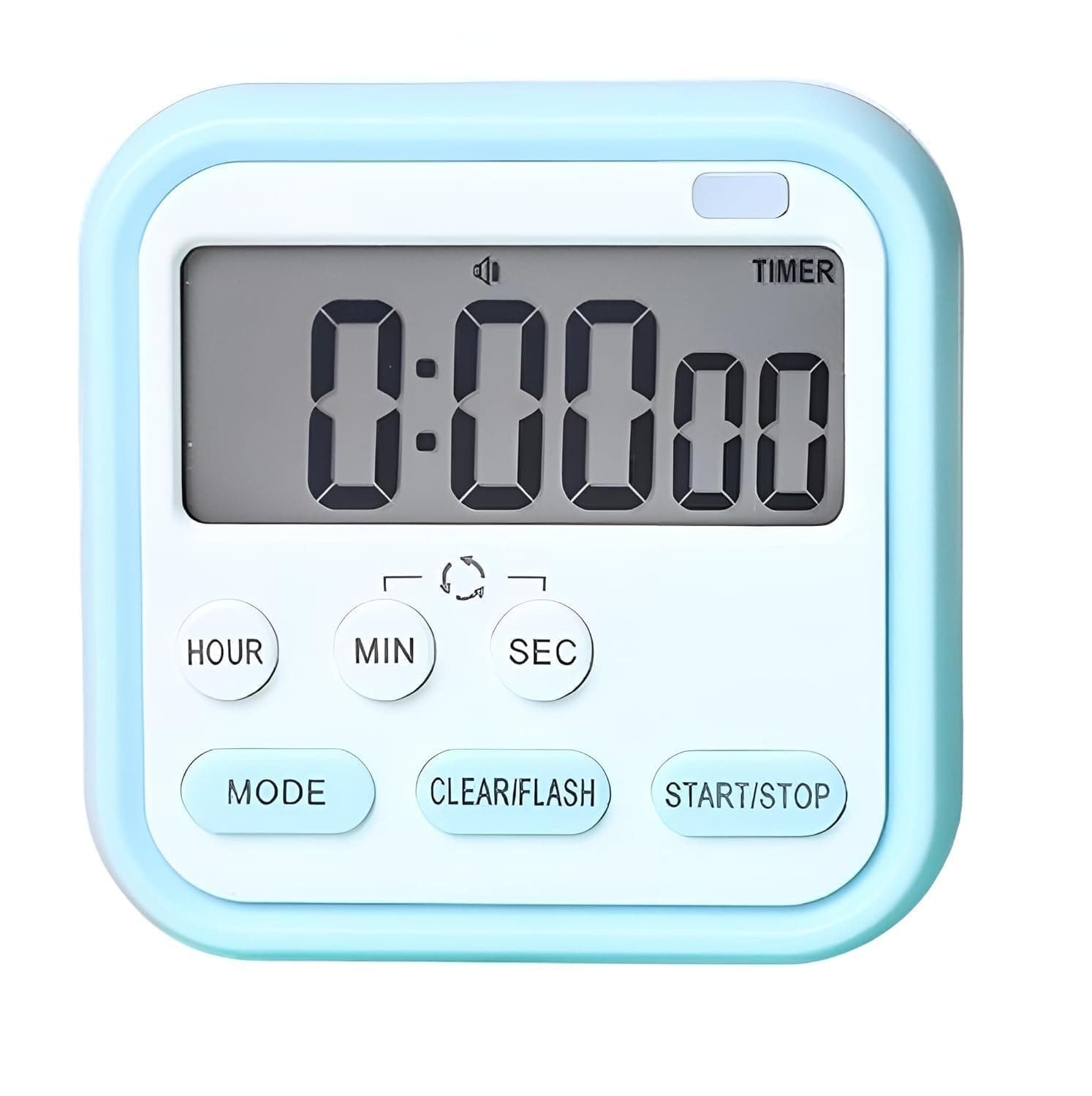 E-COSMOS® Digital Kitchen Timer & Stopwatch, Countdown Large Digits, Loud Alarm, Magnetic Stand, Round, (Multi Colour)