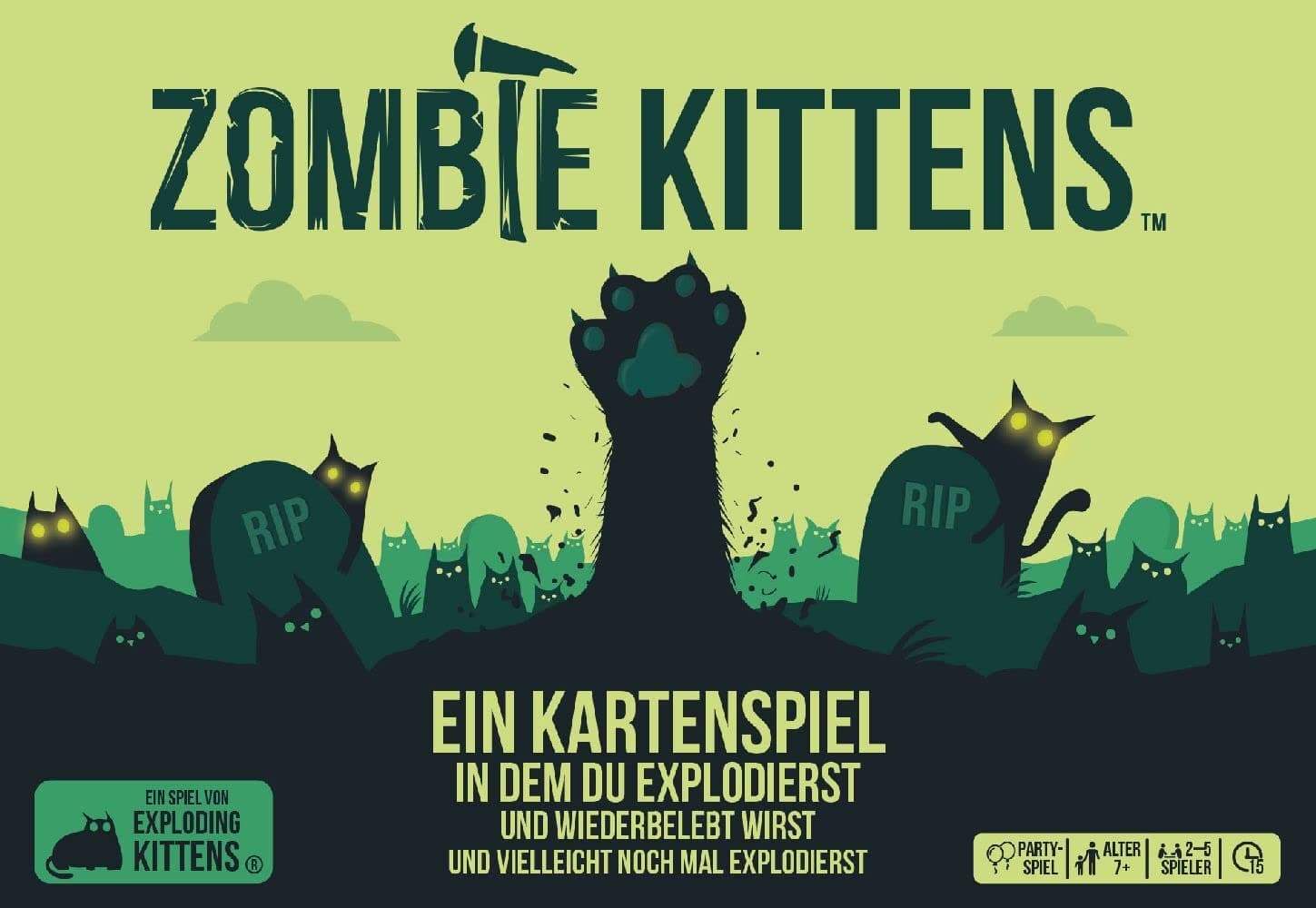 Exploding Kittens – Zombie Kittens Set, Colour, Multicoloured (Asmodee GmbH EXKD0024) – German Version