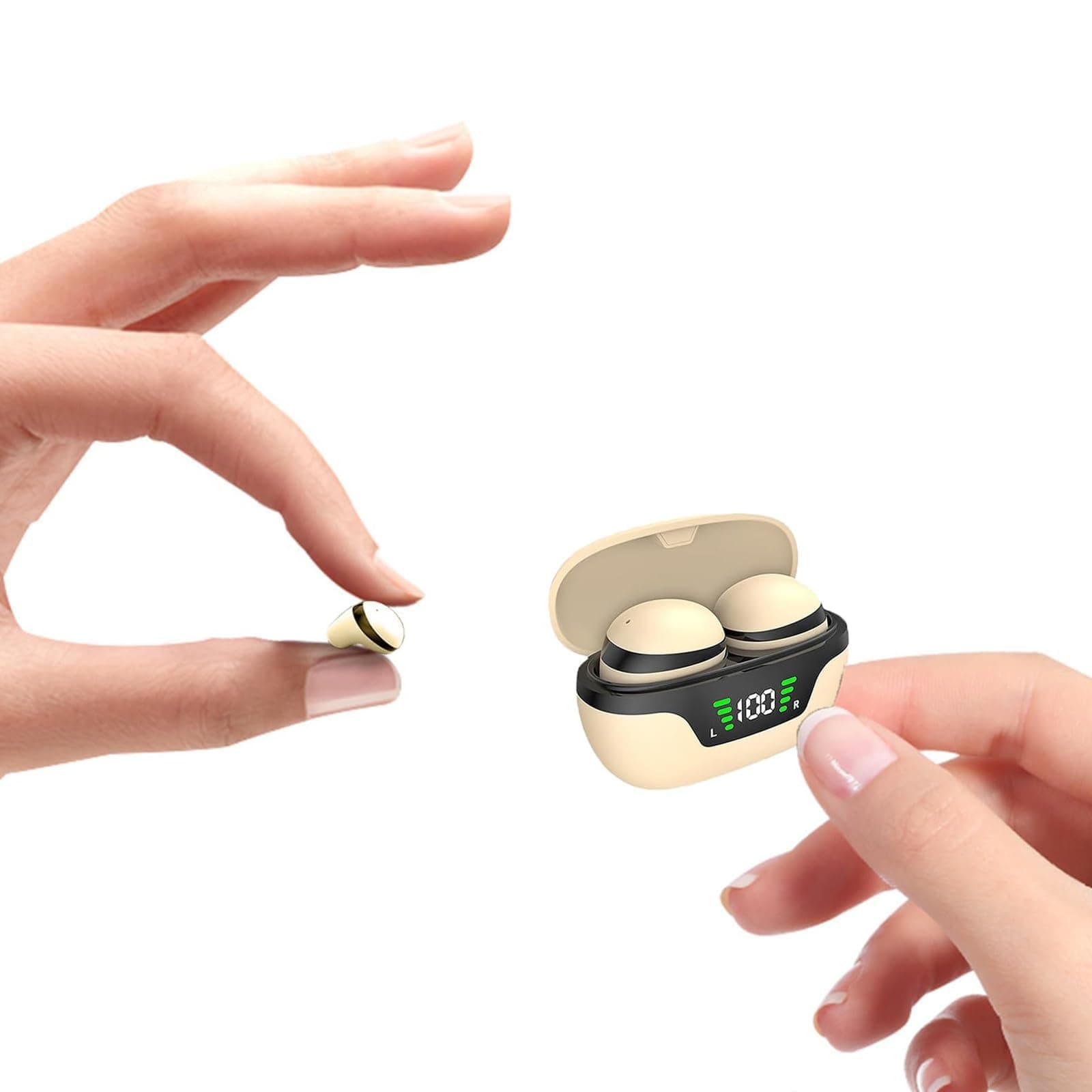 Wireless Small Invisible Earbuds Mini Micro Tiny Smallest Invisible Earphones for Small Ears Bluetooth Tiny Smallest Hidden Mini Ear Buds Headphones Discreet Low Profile Spy Earpiece