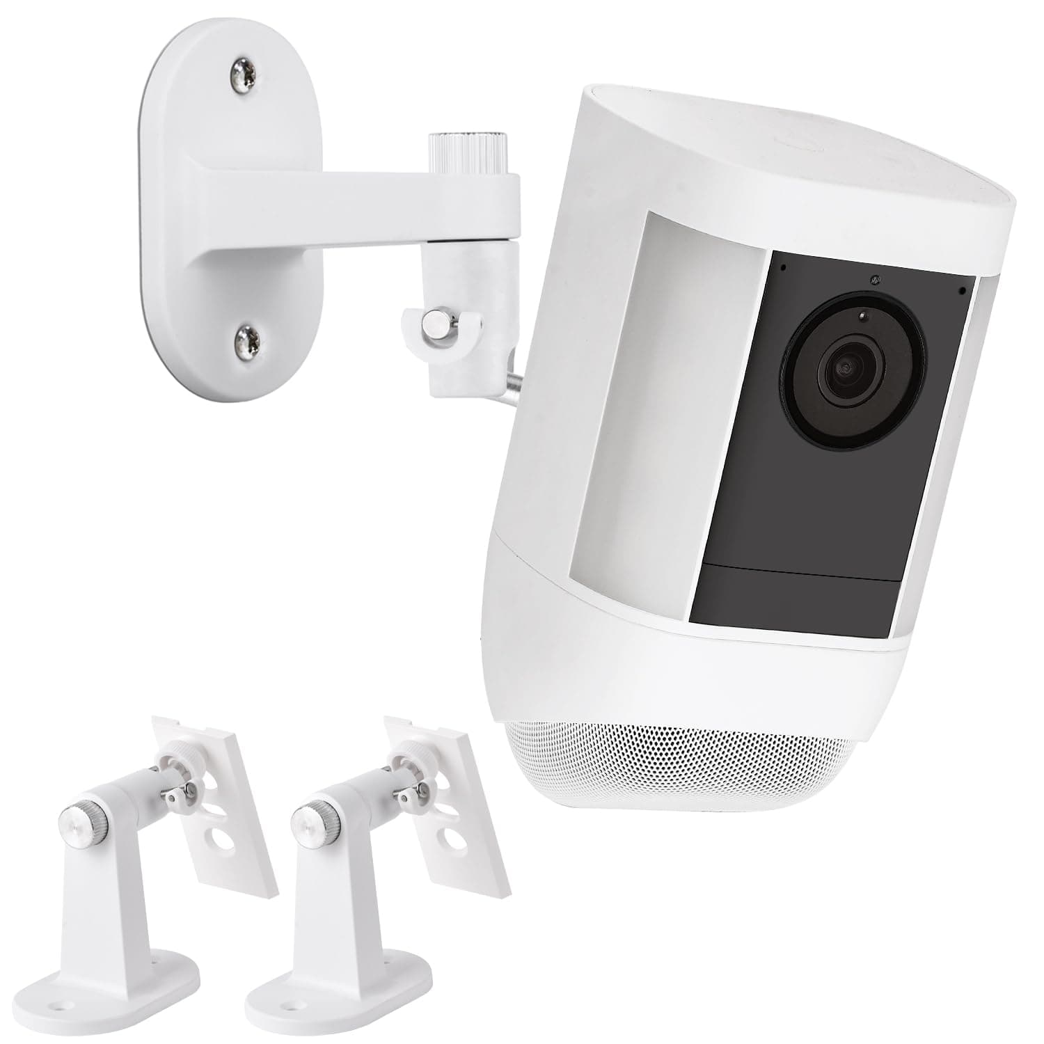 2Pack Security Wall Mount for Ring Spotlight Cam Plus/Pro (Battery), 360° Adjustable Indoor/Outdoor Mounting Bracket for Ring Surveillance Camera System - White