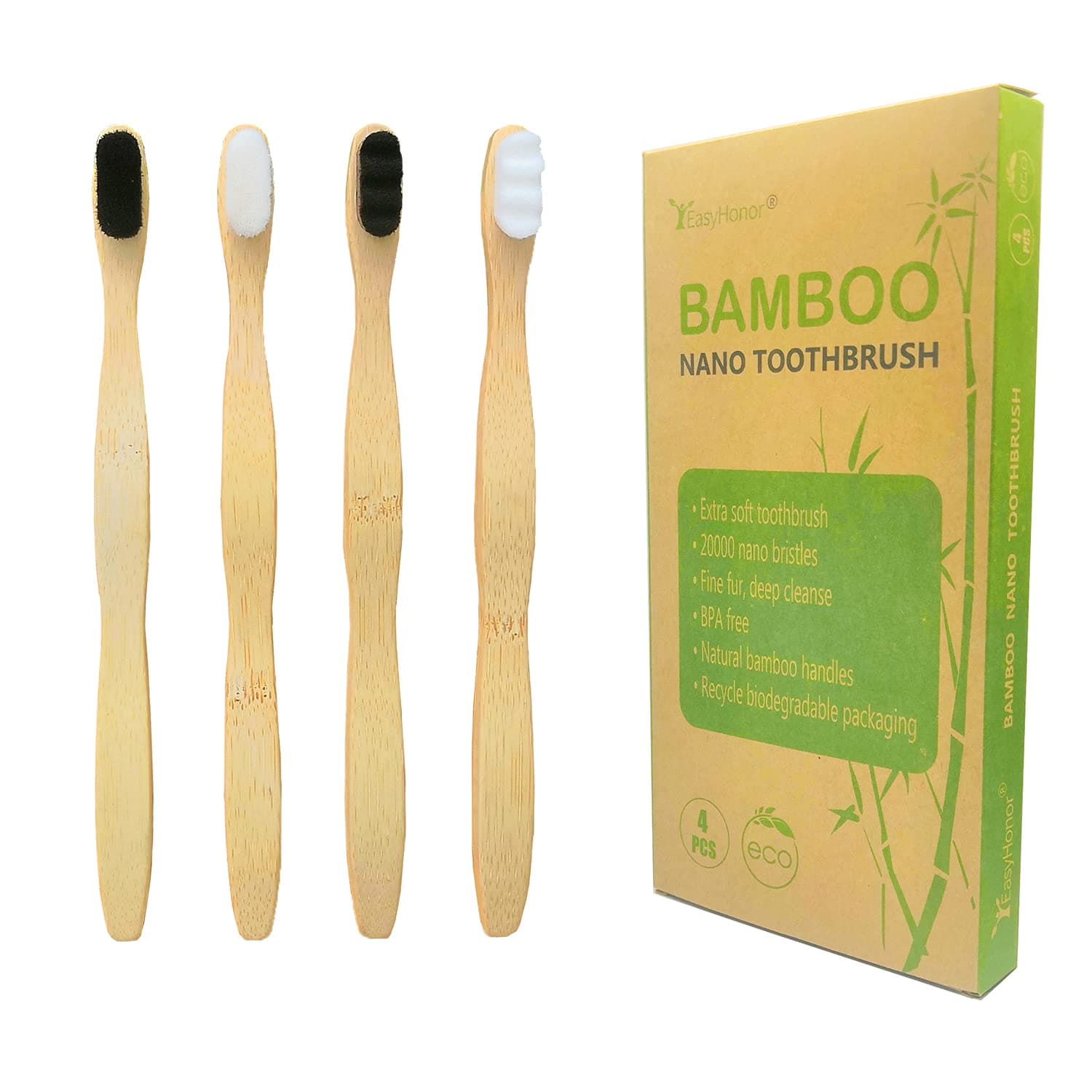 Bamboo soft toothbrush 4pcs