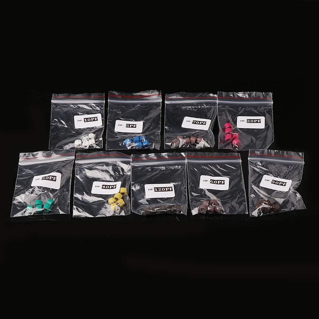 45 Pcs 9 Values Trimmer Capacitor Kit Assorted Adjustable Variable Capacitors