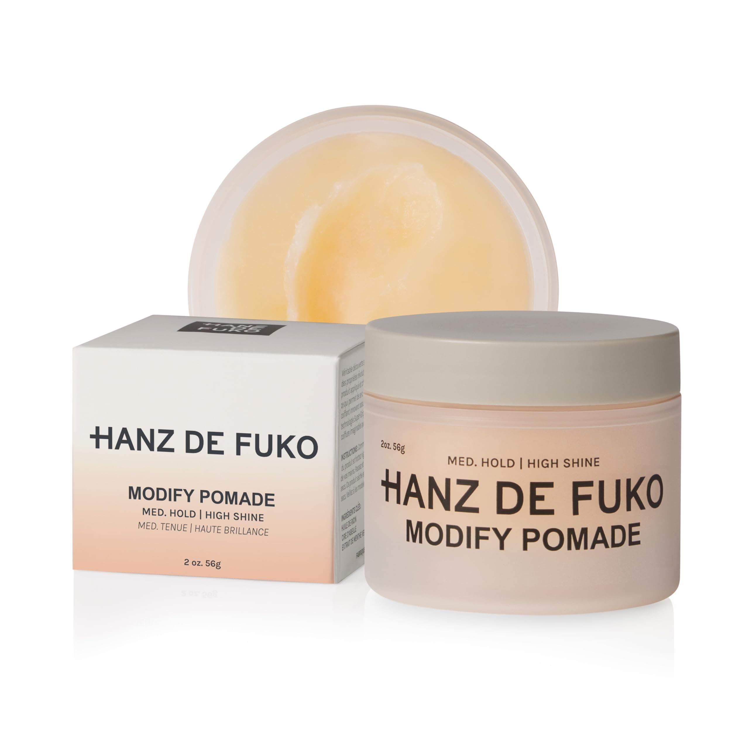 Hanz de Fuko Premium Hair Styling Modify Pomade: High Performance Hair Styling Formula with a High Shine Finish 56 g (Pack of 1)56 g (Pack of 1)