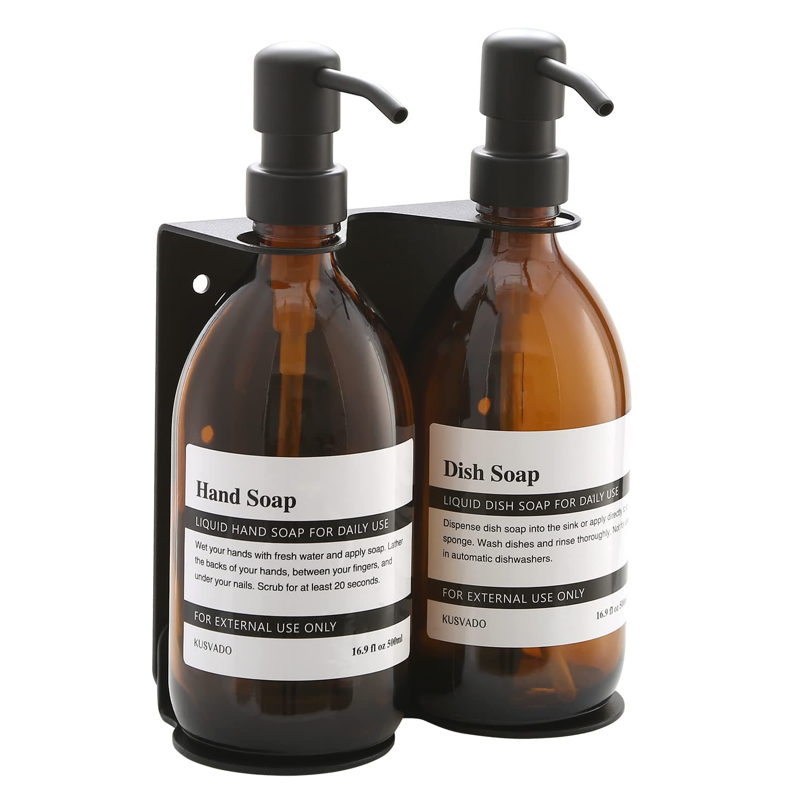 Twin soap dispenser wall mounted set
