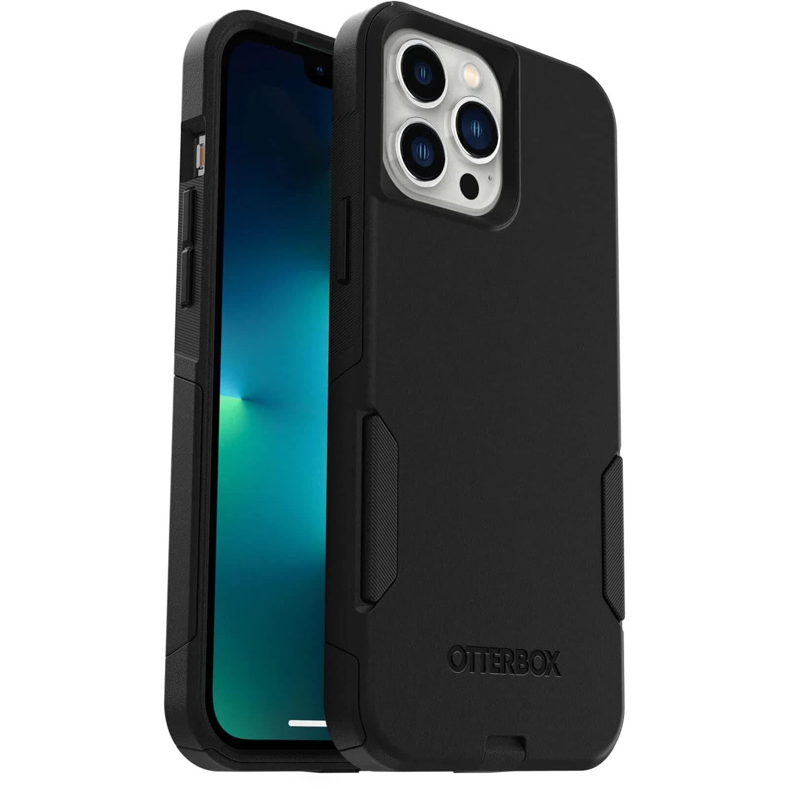 iPhone 13 Pro Max & iPhone 12 Pro Max Commuter Series Case - Black, Slim & Tough, Pocket-Friendly, with Port Protection