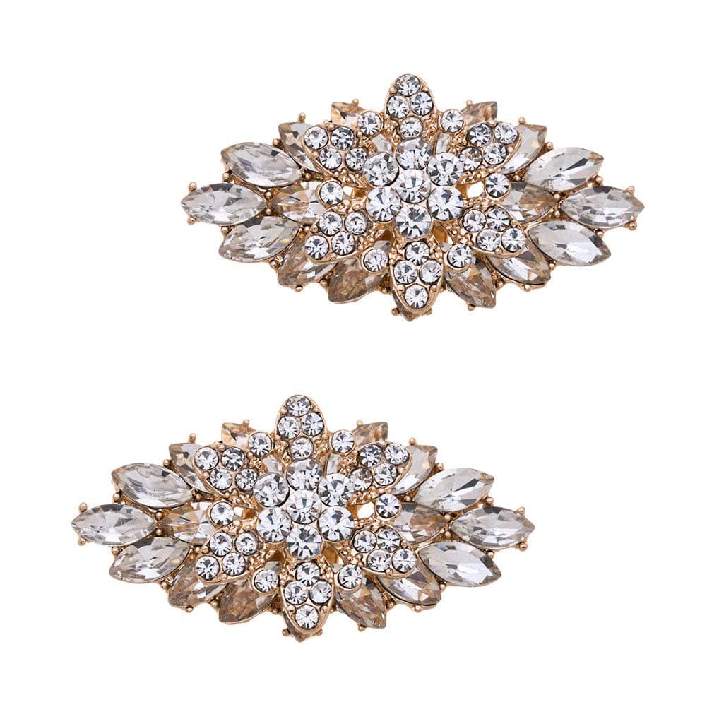 2Pcs Exquisite Double Layer Three-dimensional Leaf Style Removable Wedding Party Prom High Heel Shoe Clips Decorations