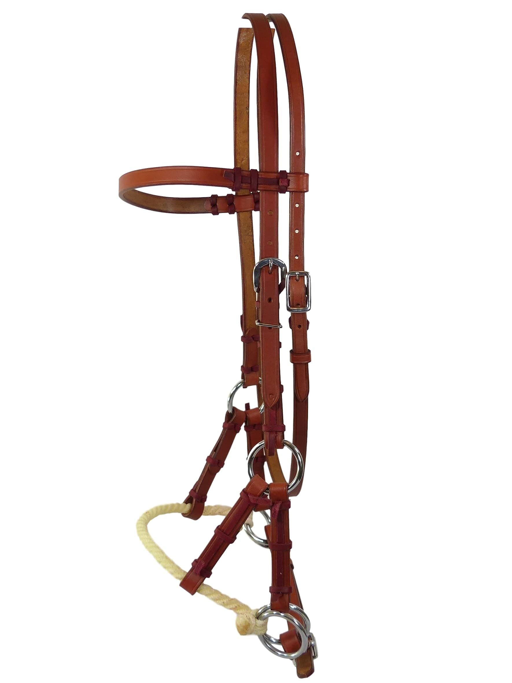 Thor Equine Sidepull with Single Rope Noseband, Chesnut