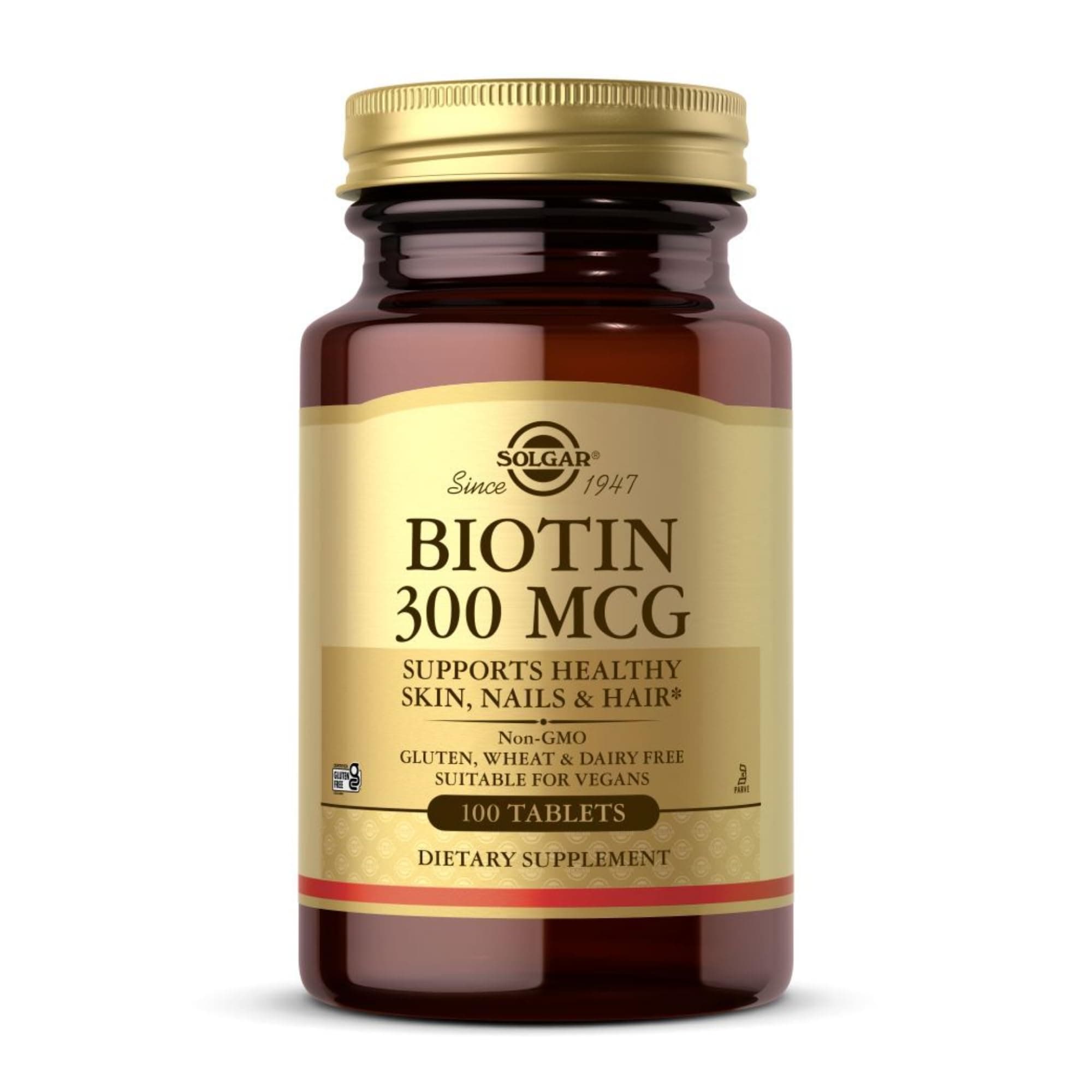 Solgar Biotin 300 Mcg, 100 Tablets