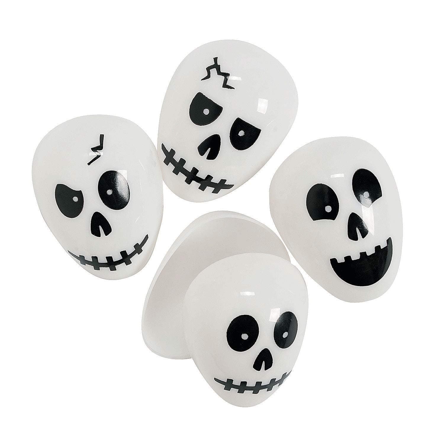 Skull Plastic (Easter) Halloween Eggs - 24 ct