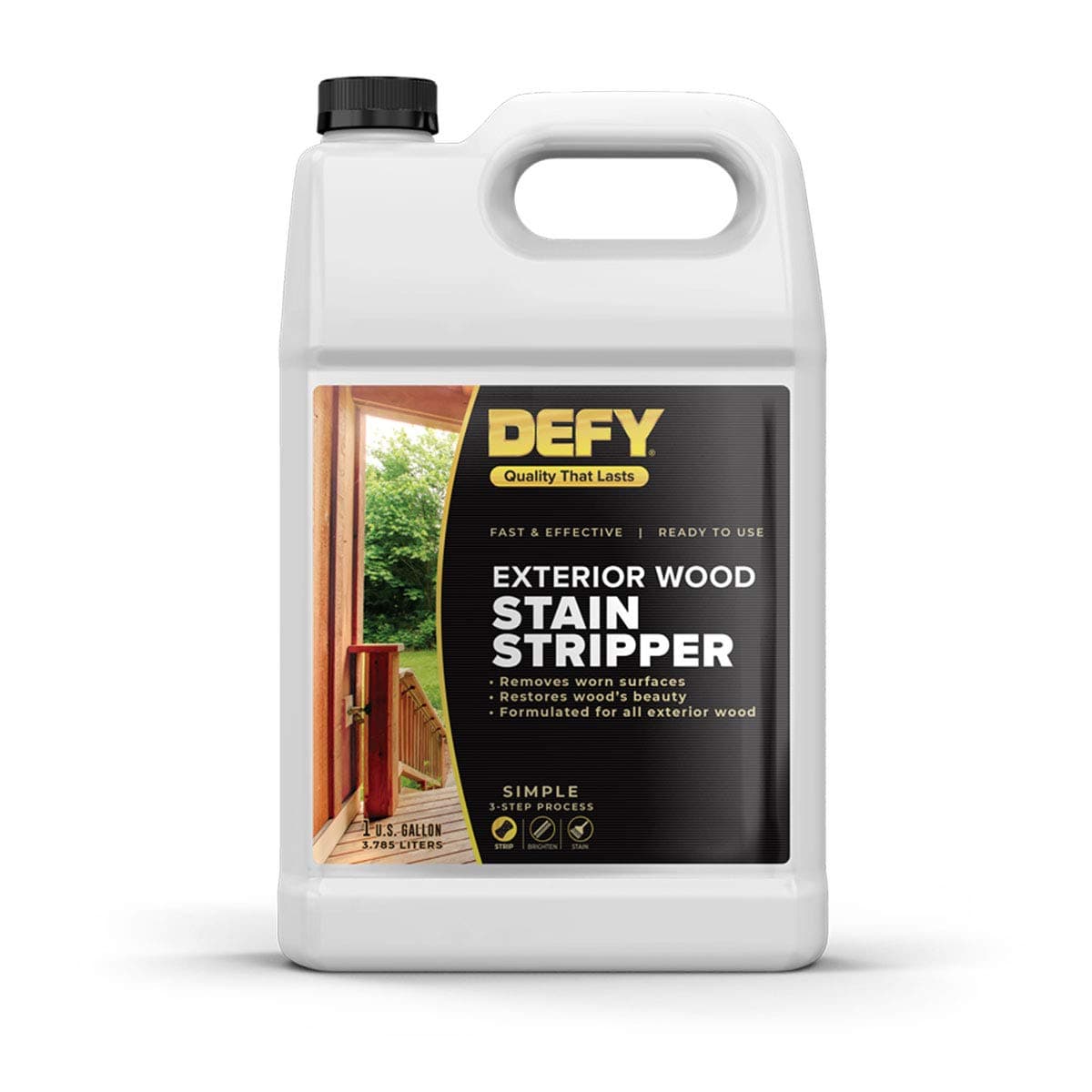 Exterior Wood Stain Stripper - Removes Deck & Fence Stain, Stain Stripper for Wood - 1 Gallon