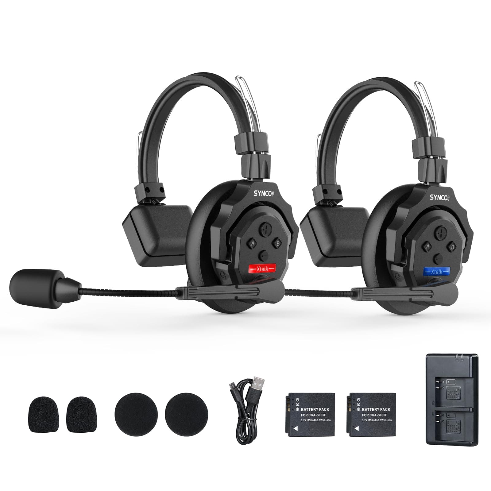 Synco X-Talk X2 Wireless Intercom System with 2 Single-Ear Headsets (2.4 GHz)