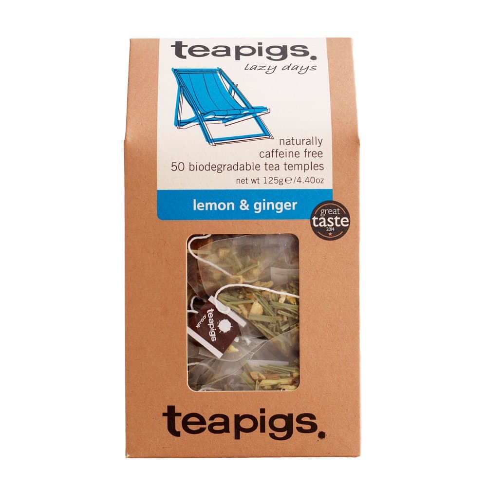Herbal Tea Bags Made With Whole Leaves Pack of Tea bags, Ginger Lemon, 50 Count