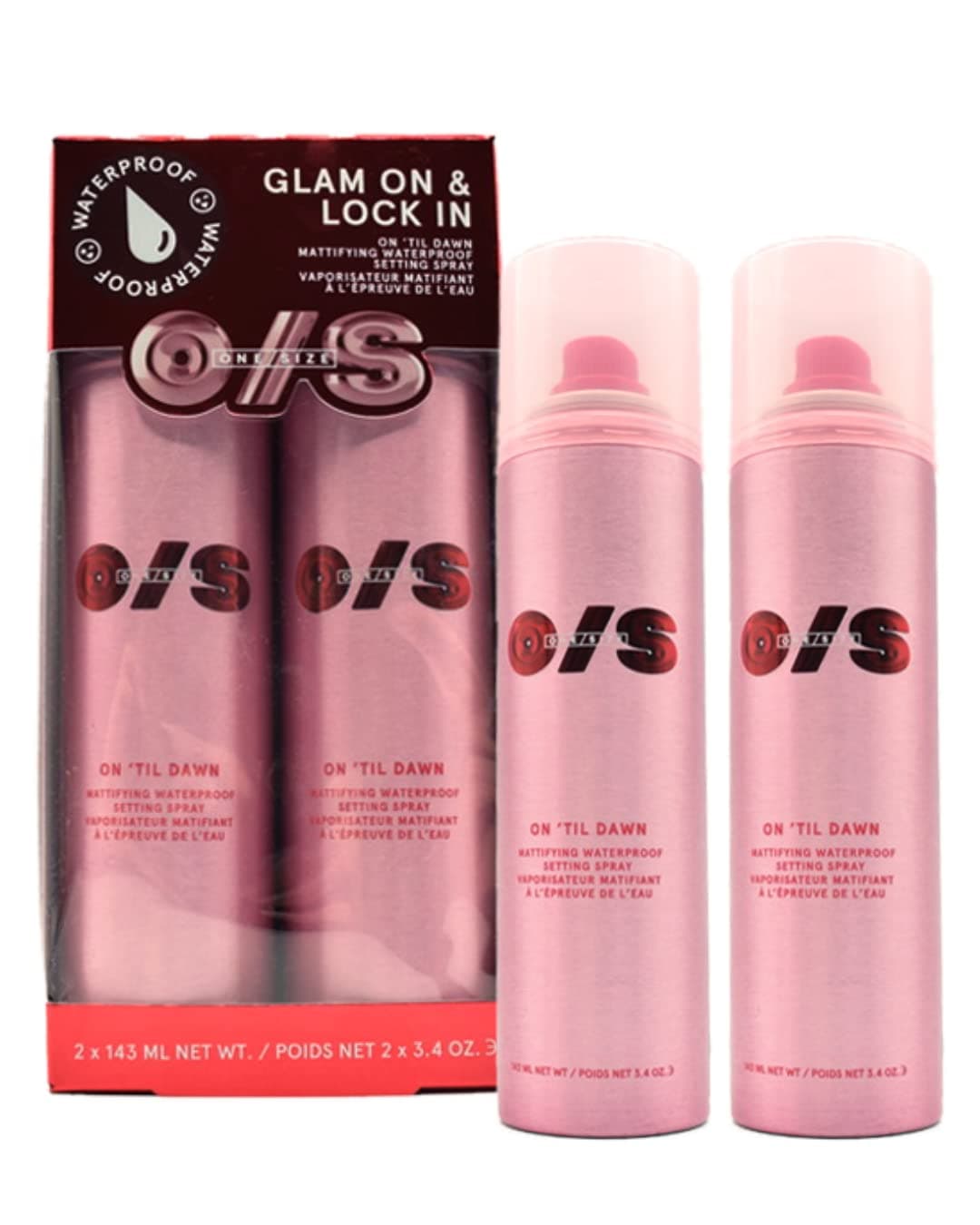 One Size On 'Til Dawn Setting Spray Duo Mattifying Waterproof Setting Spray Duo Holiday Gift Set, Clear