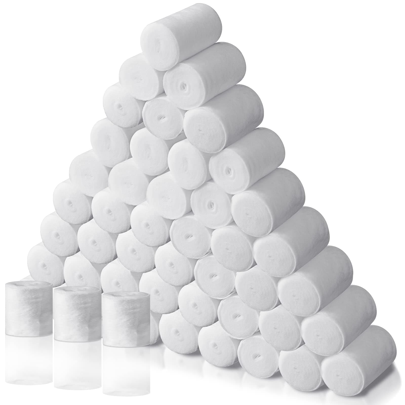 48 Rolls Cast Padding 2" x 8.9 ft Undercast Padding Soft Gauze Rolls Breathable Gauze Bandage Roll Gauze Wrap Plaster Bandaging Pads for Body Cast Art Projects Mask Making Crafts