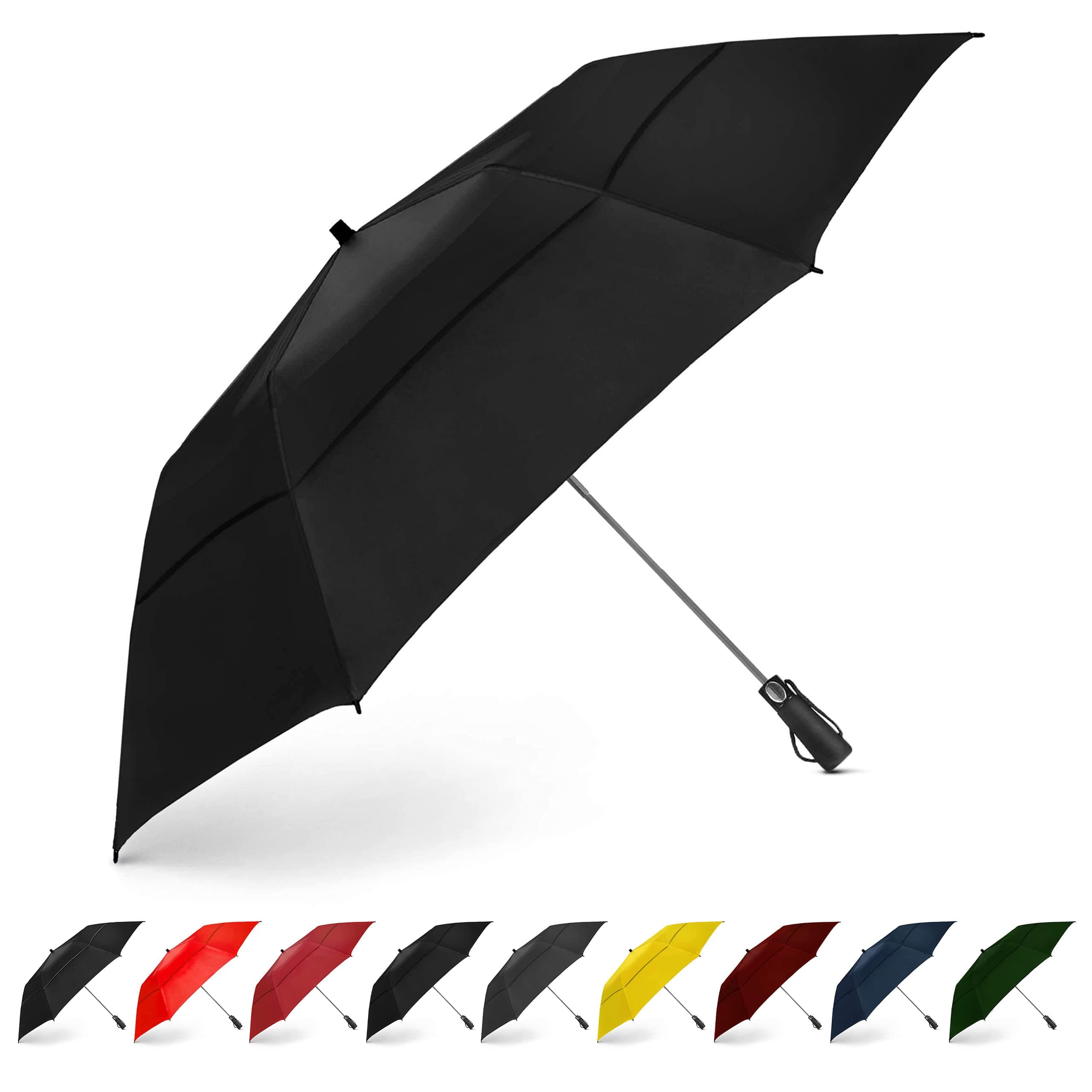 EEZ-Y 58 inch Portable Golf Umbrella Large Windproof Double Canopy - Automatic Open Strong Oversized Rain Umbrellas
