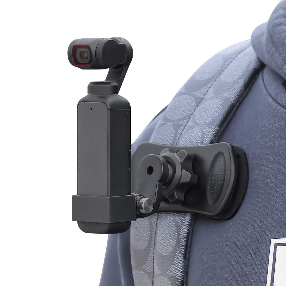 Osmo Pocket Backpack Quick Clip Mount,360 Degree Rotation Backpack Strap Knapsack Shoulder Mount with Extended Border Compatible with DJI Osmo Pocket,Osmo Pocket 2