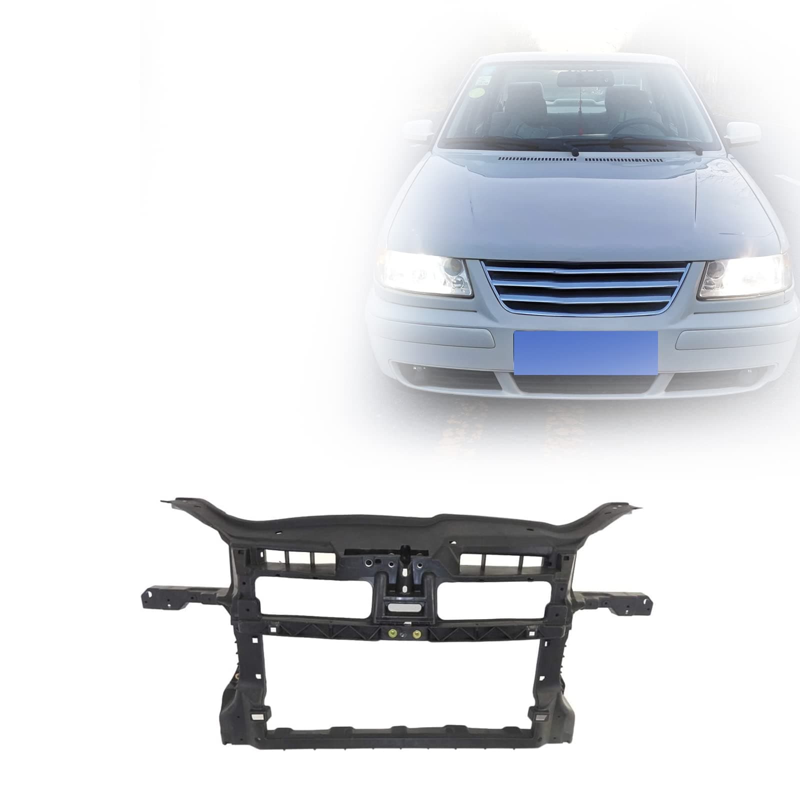 Perfit Liner Front Radiator Support Assembly Black Plastic Compatible With 2006-2010 VOLKSWAGEN Jetta 2.5L Engine VW1225128 1K0805588F