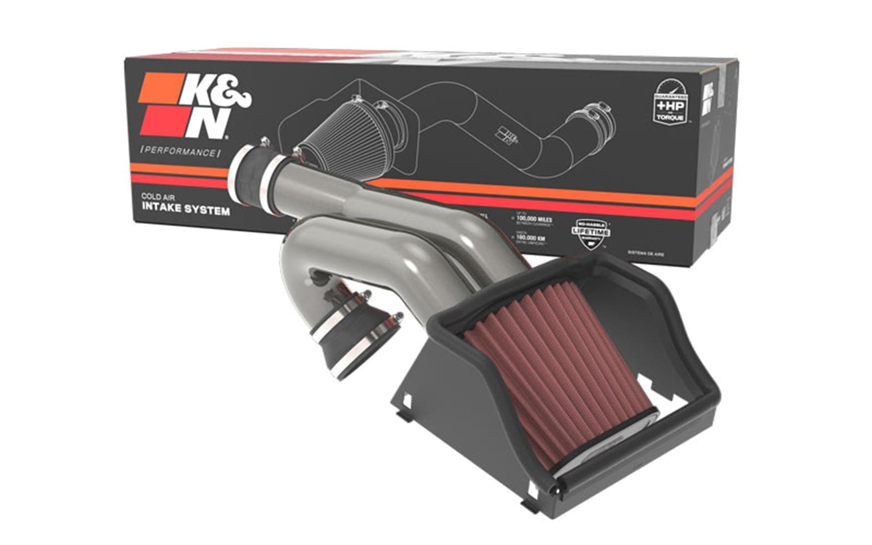 K&N Cold Air Intake System: High-Flow Air Filter, Increase Performance & Towing: Compatible with 2015-2025 FORD Expedition, F150, F150 Raptor, 77-2617KC