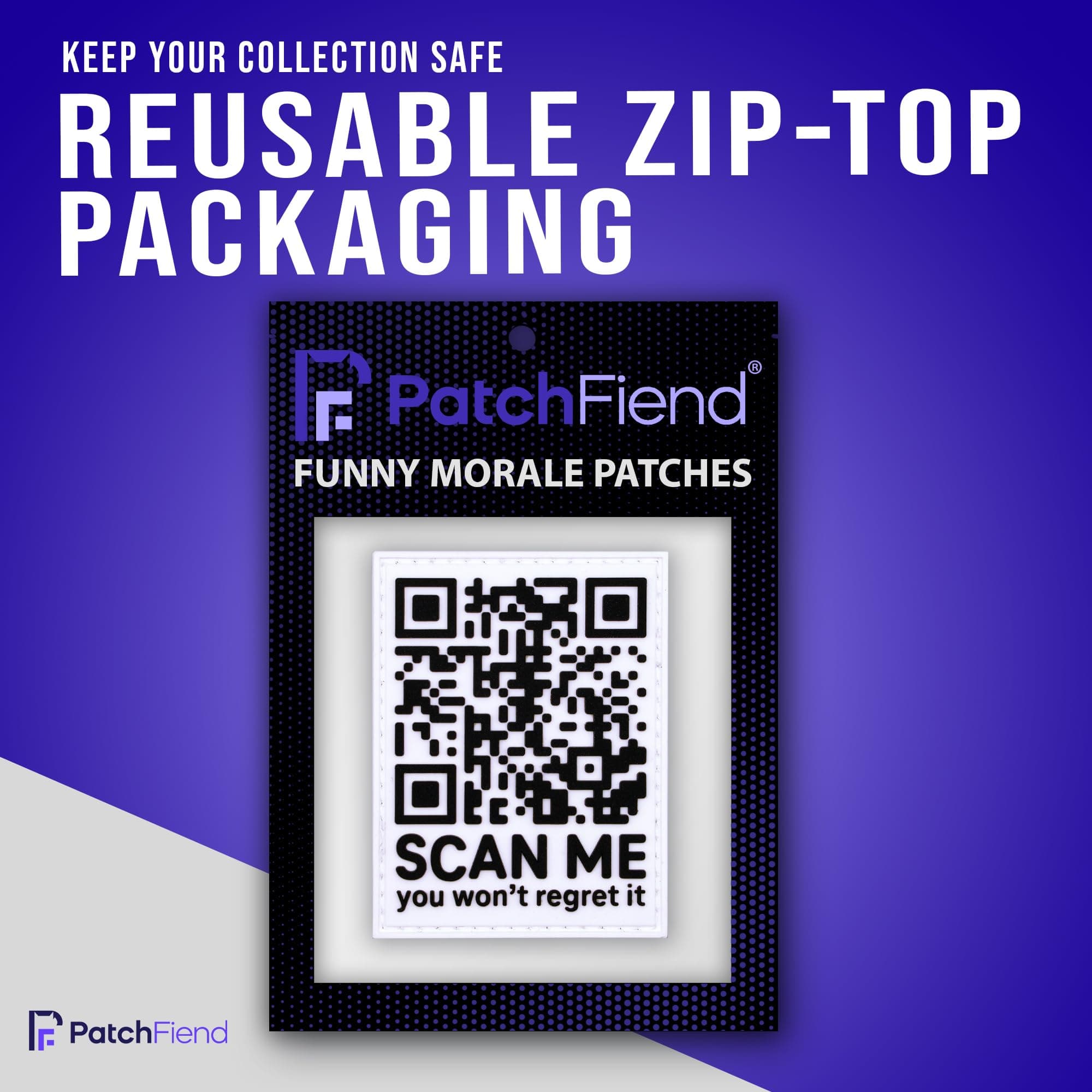 Rick Roll QR Code Scan Me PVC Morale Patch - Funny Morale, Tactical, Military Patch - Patches, Military Patches - Perfect for Your Tactical Military Army Gear, Backpack, Cap, Vest