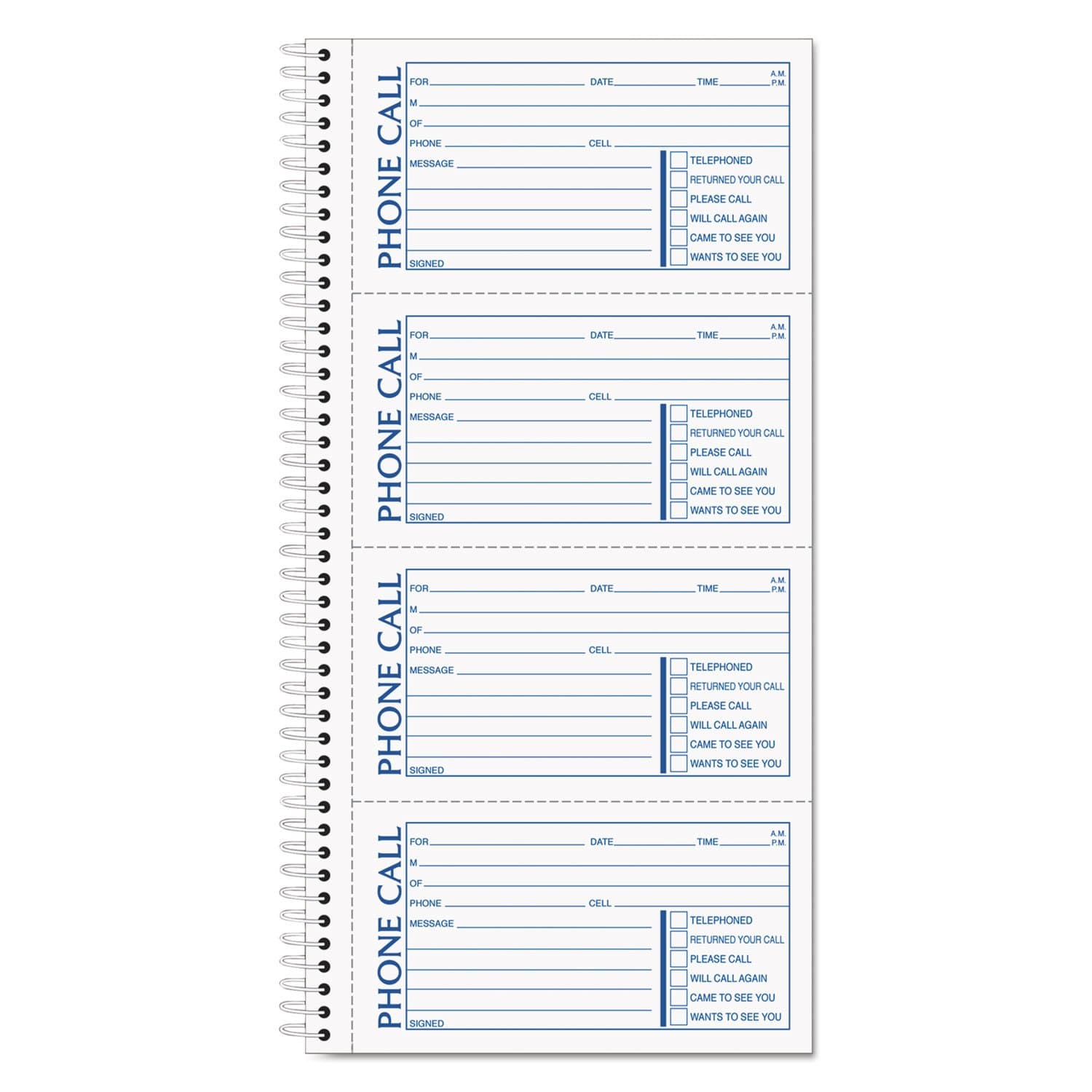 TOPS Phone Message Forms Book, Carbonless Duplicate, 2.75 x 5 Inches, 400 Sets per Book (4003)