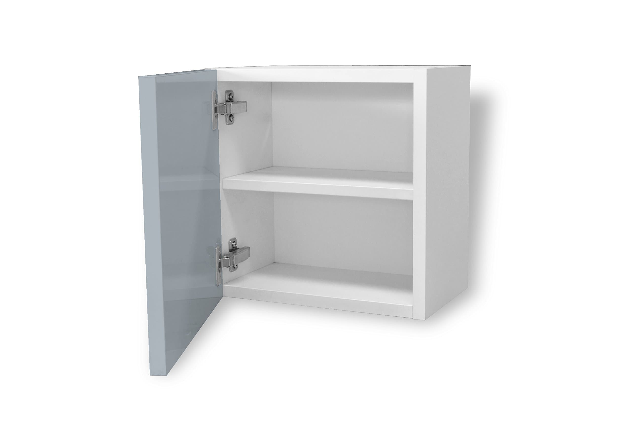 Aleghe Complement Smooth Bathroom Side Cabinet – Light Grey Gloss