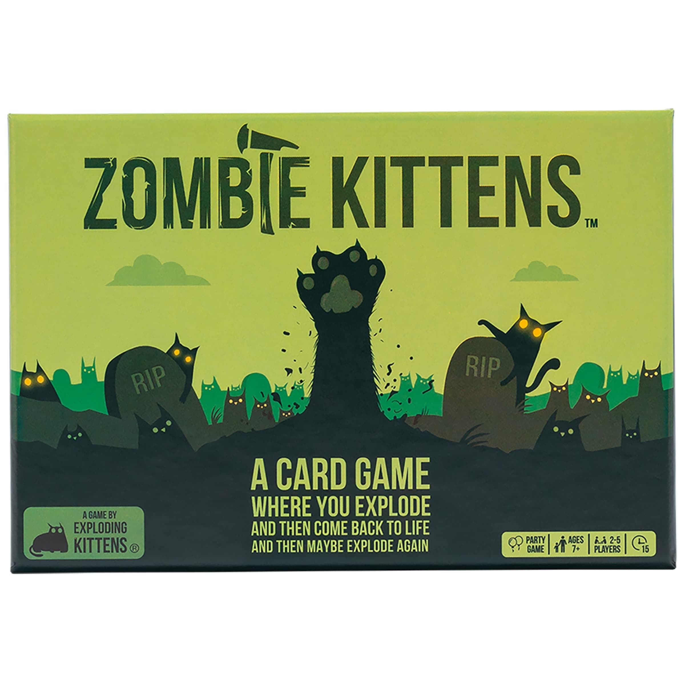 Exploding Kittens - Zombie Kittens - 2-5 Players - Ages 7+ - 15 Minutes to Play - High Stakes Zombie Card Game - Ideal for Party, Family Game Night, Kids and Adults