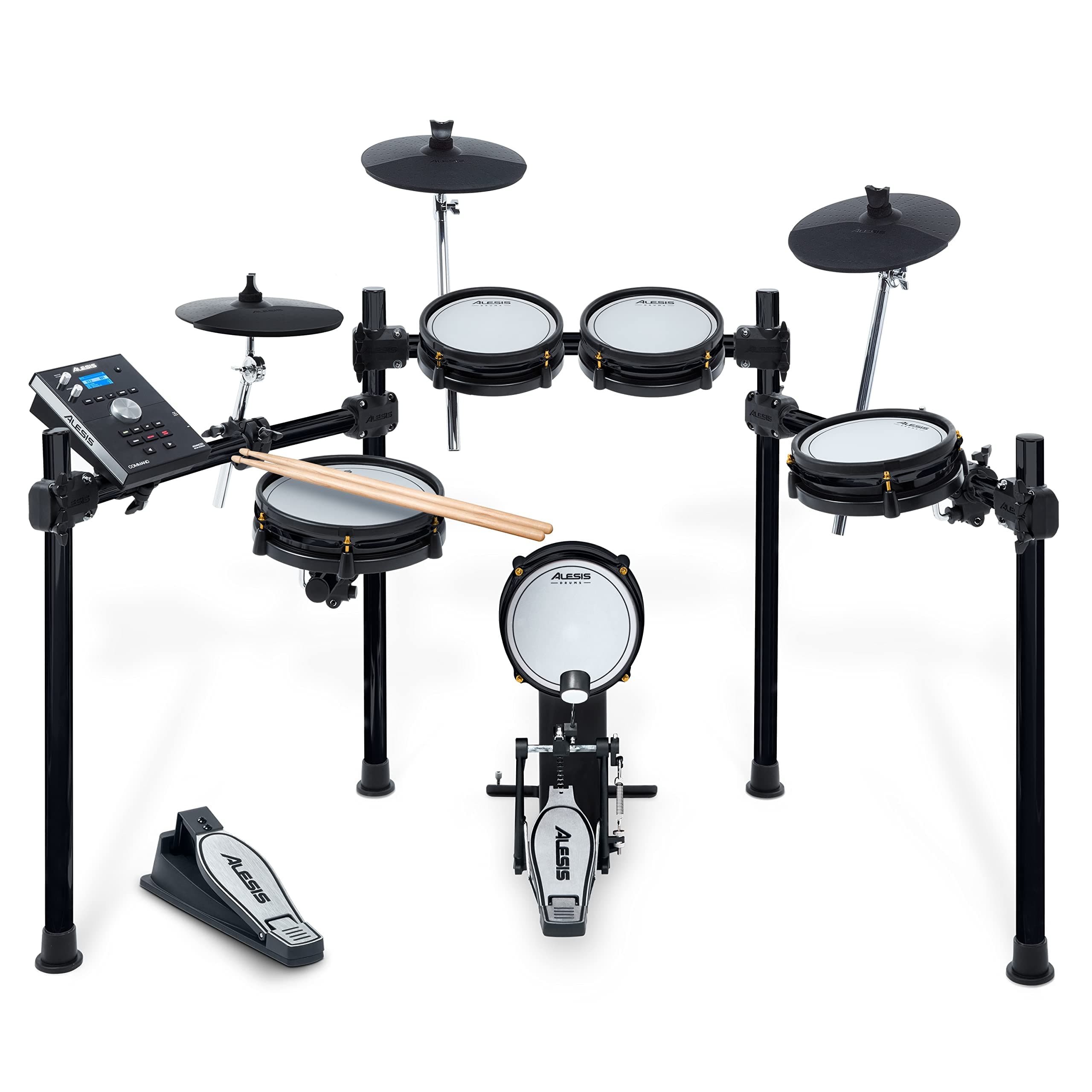 Alesis Drums Command Mesh SE Kit - Electric Drum Set with Quiet Dual-Zone Mesh Pads, USB MIDI Connectivity and 600+ Electronic and Acoustic Drum Sounds