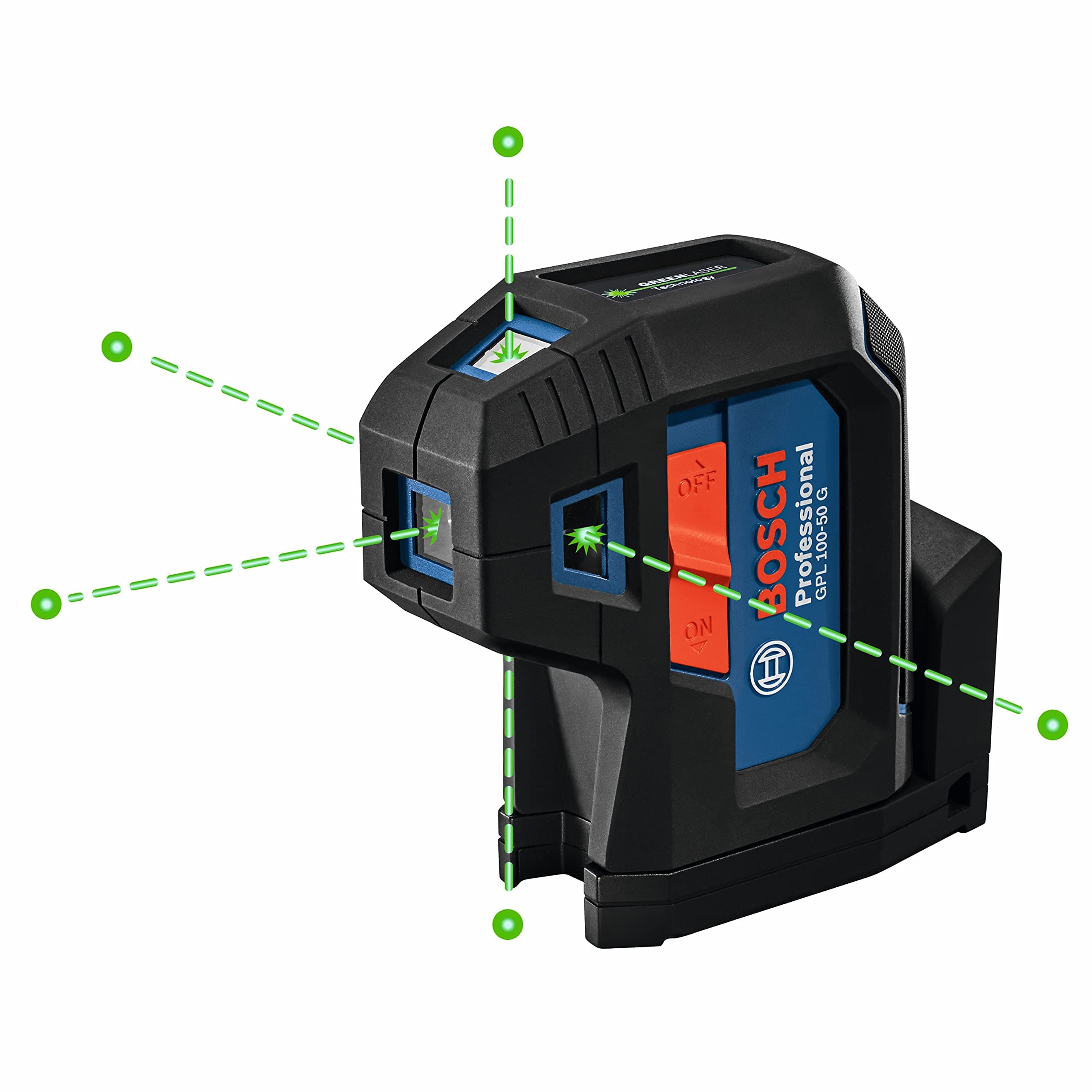 GPL100-50G Green-Beam Self-Leveling Alignment Laser, Includes 2 AA Batteries, Built-In Multipurpose Mount, & Hard Carrying Case