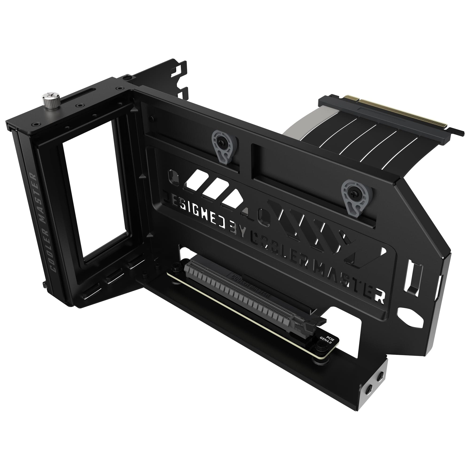 Vertical GPU Holder Kit V3, for E-ATX/ATX/mATX PC Case & PCI-E 4.0 Devices, Adjustable Modular Video Card Support, Thick SGCC Steel Bracket, 165 mm Riser Cable Included - Black