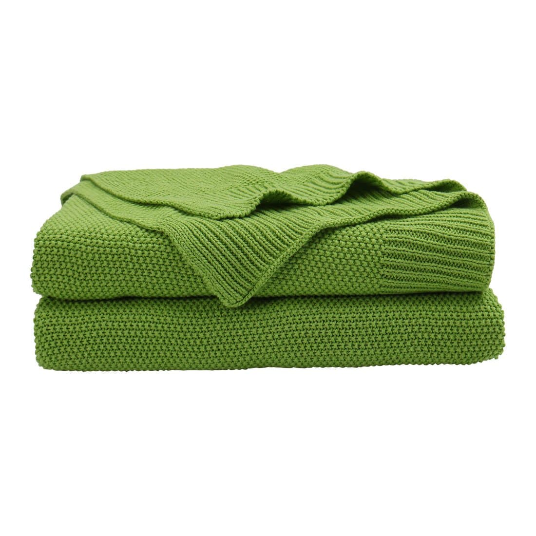 100% Cotton Solid Knit Throw Blanket