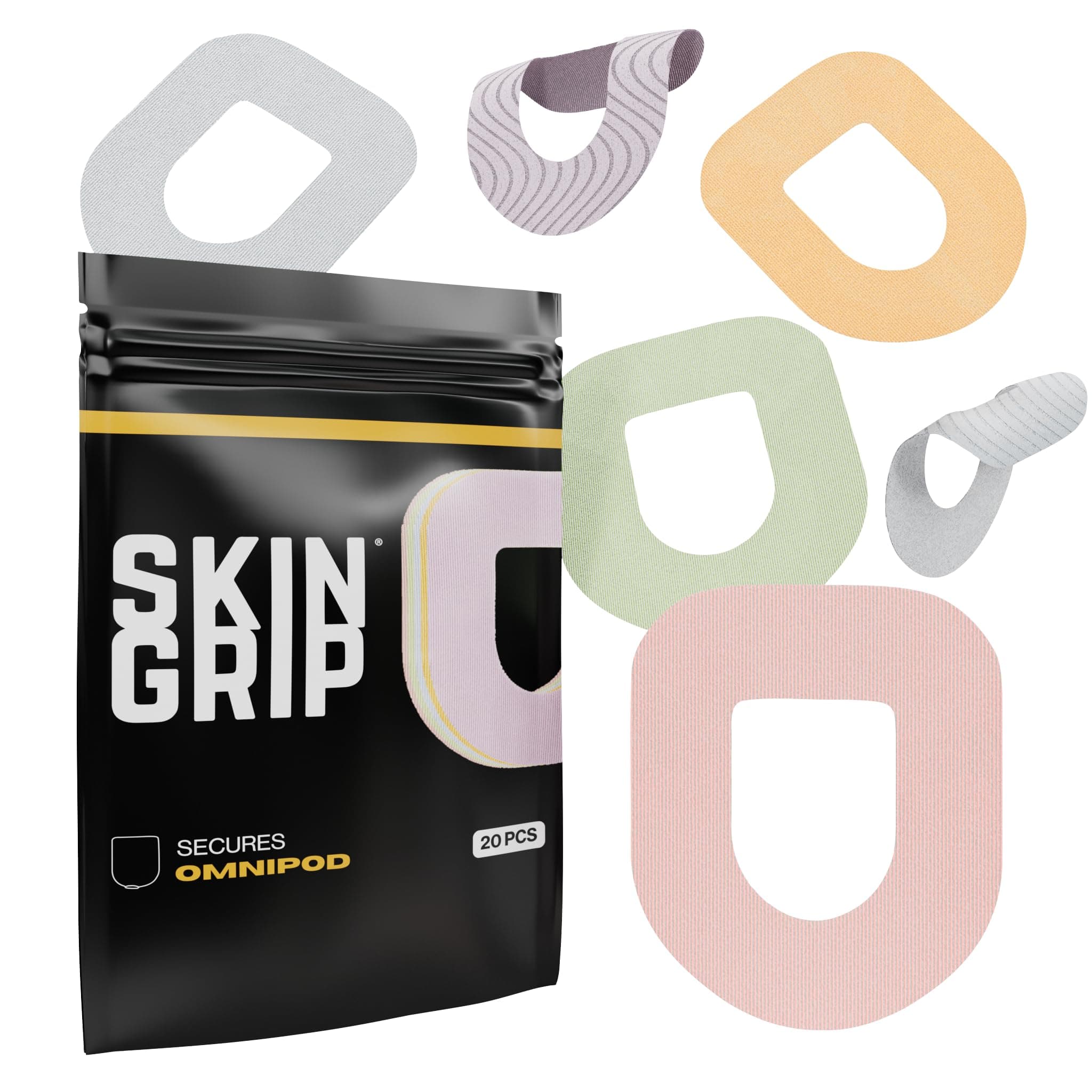 Insulet Omnipod 5 Adhesive Patches Waterproof & Sweatproof (Also Fits Omni pod Dash), Pre-Cut Medical Tape, Ultimate Insulin Pump Protection, Diabetic Sensor Covers, 20-Pack, Pastel