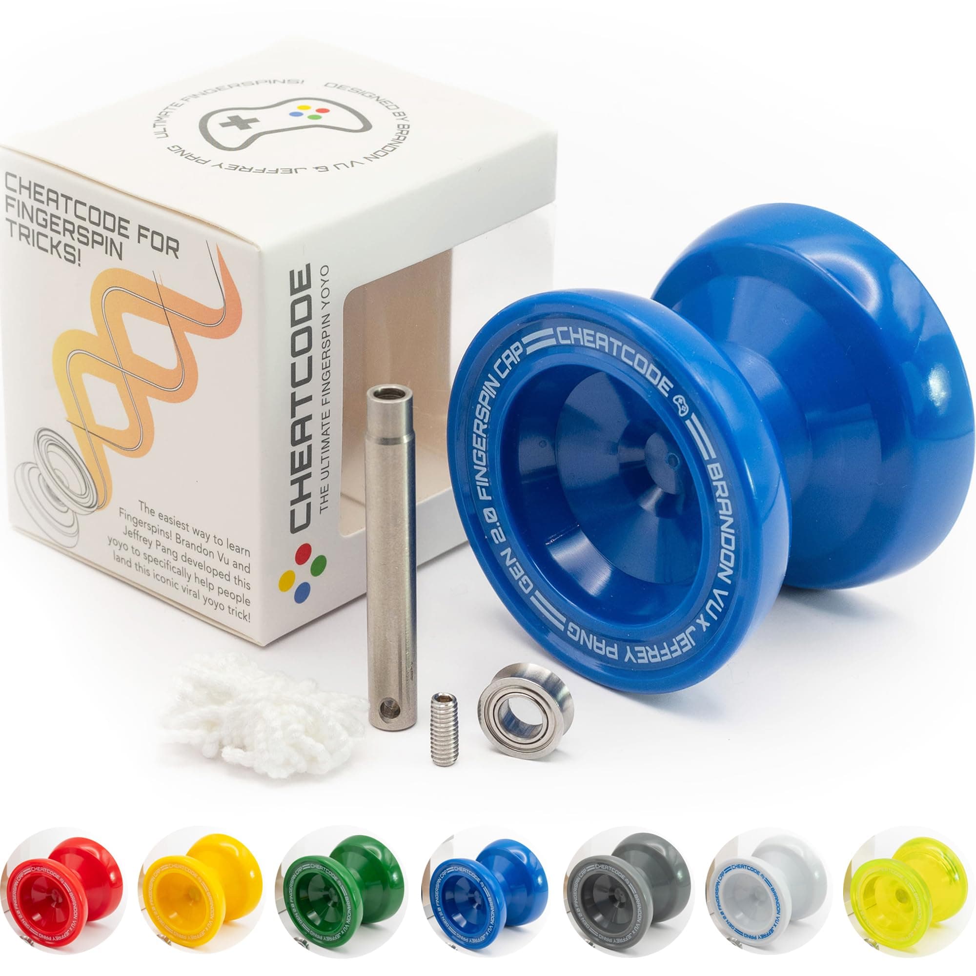 Cheatcode Yoyo by Brandon Vu | Master Fingerspin Tricks | A Responsive & Unresponsive Yo-yo for Kids, Teens & Adults | Great Yo Yo For Beginners | Extra Professional Ball Bearing Kit Included | Offset