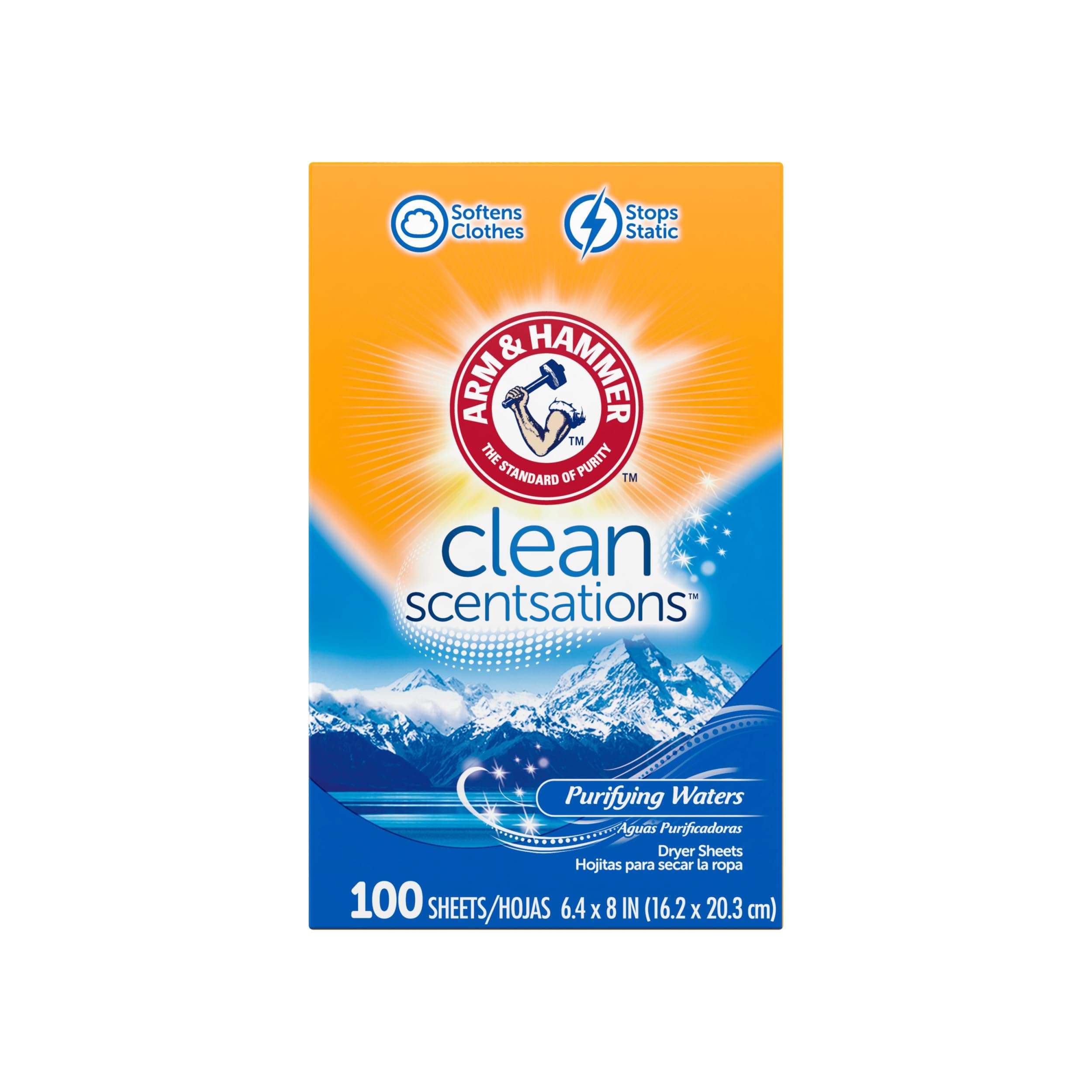 Fabric Softener Sheets, 100 sheets, Purifying Waters