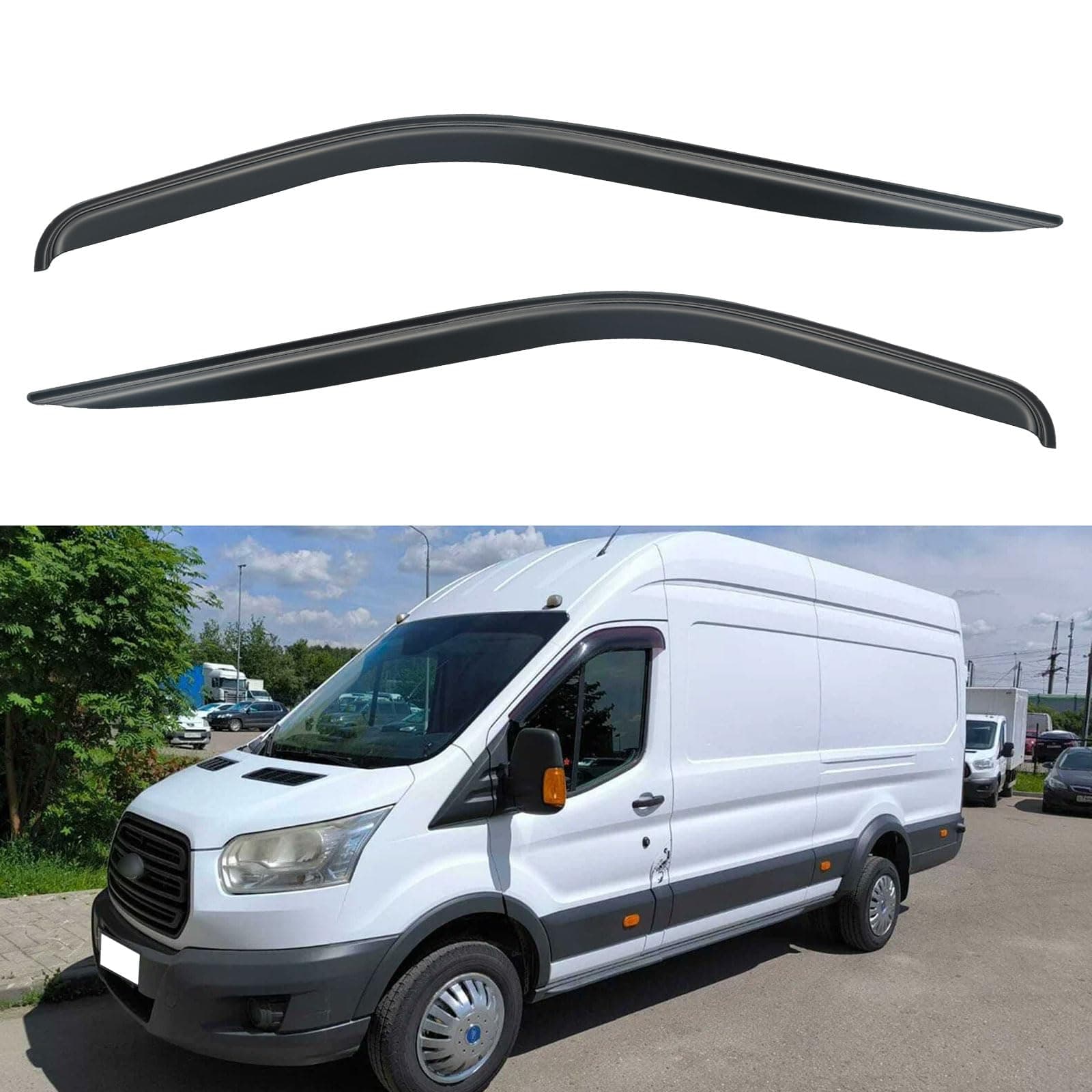 Window Rain Guards Shield for Ford Transit 2014-2023, Window Vent Visors Shades Wind Deflectors for 14-23 Transit