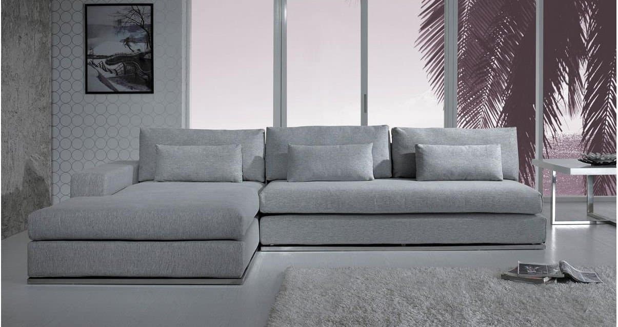 Light Grey Fabric Sectional Sofa
